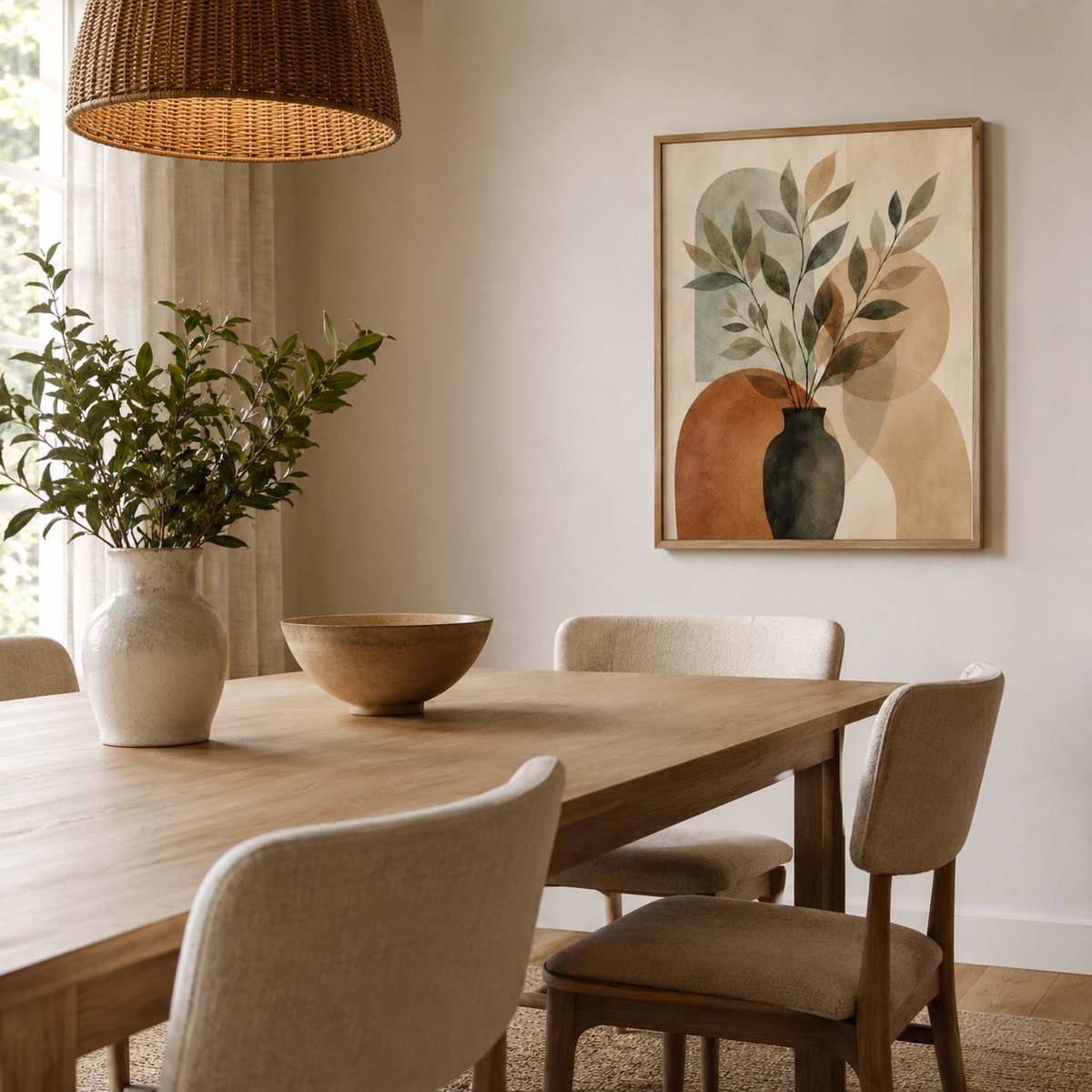 Quadro Folhagens em Tons Terrosos