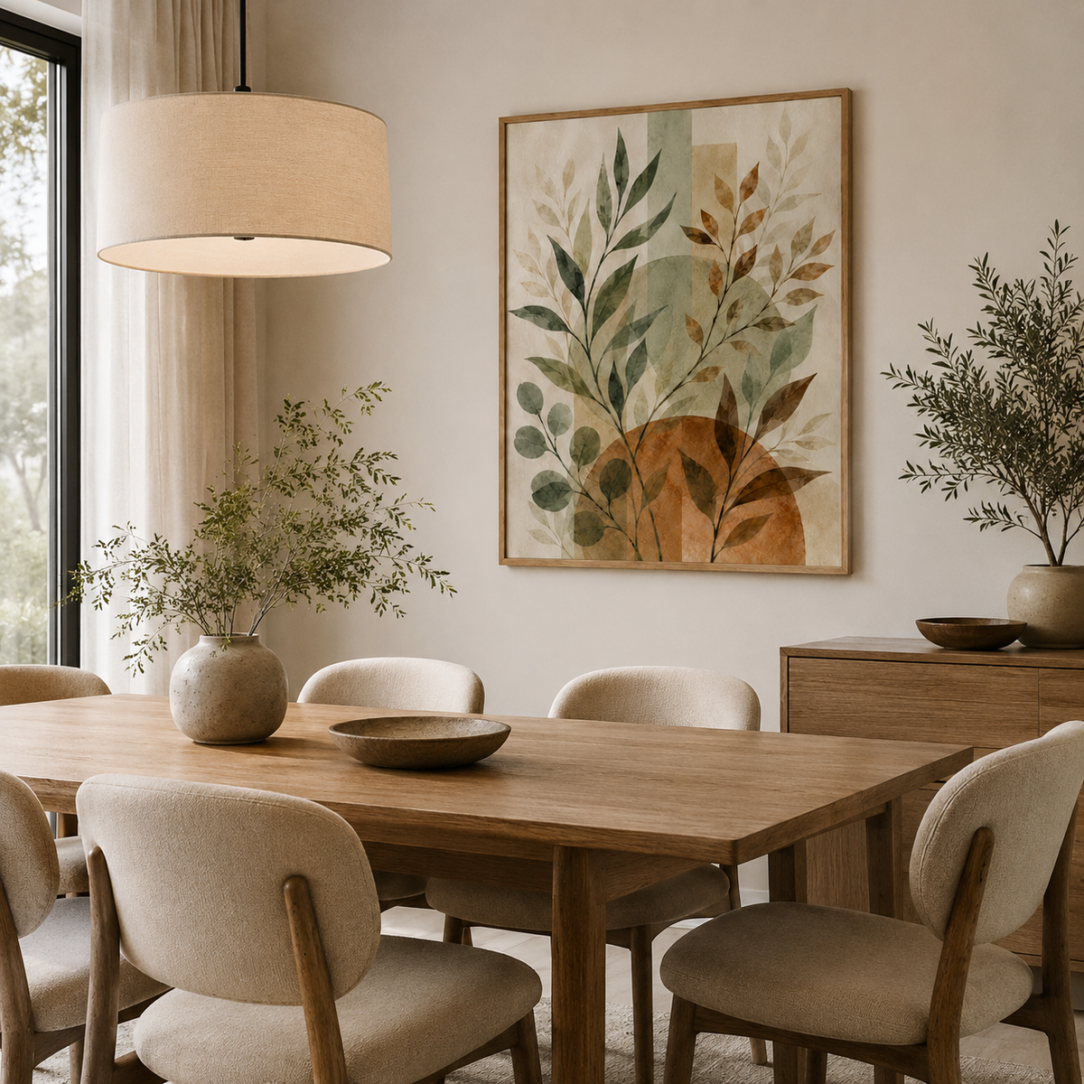 Quadro Jardim em Tons Terrosos