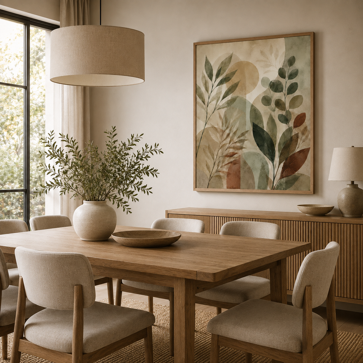 Quadro Jardim de Formas Orgânicas Fine Art