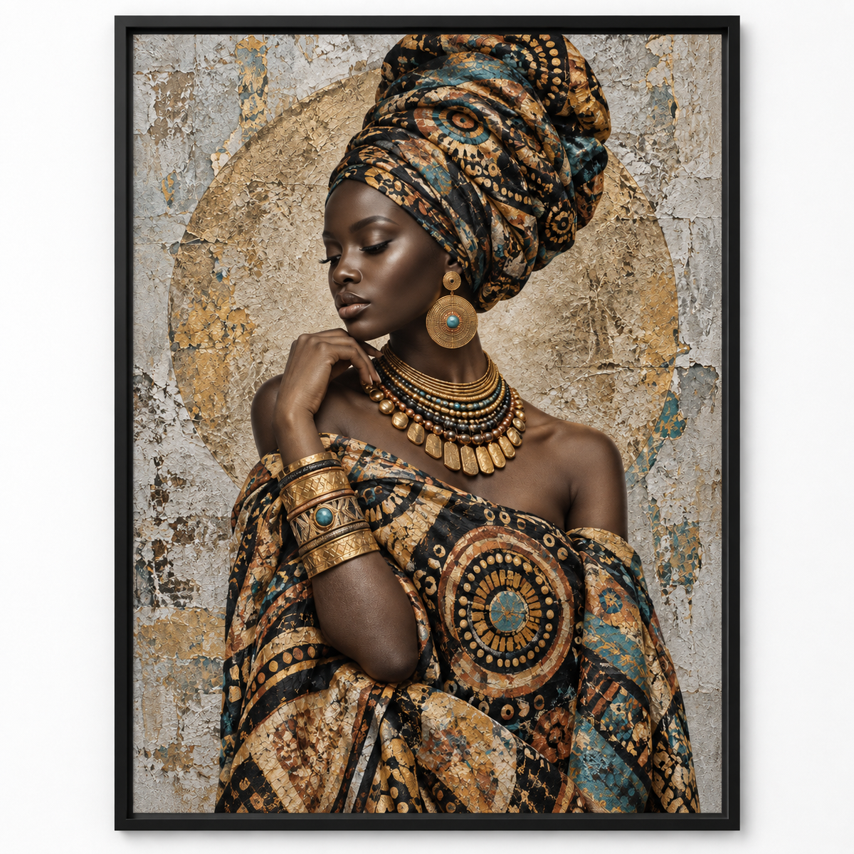 Quadro Mulher Africana com Turbante