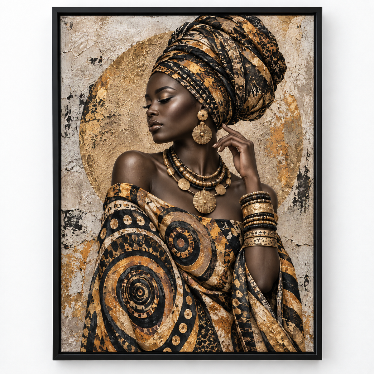 Quadro Mulher com Turbante Étnica Contemporânea