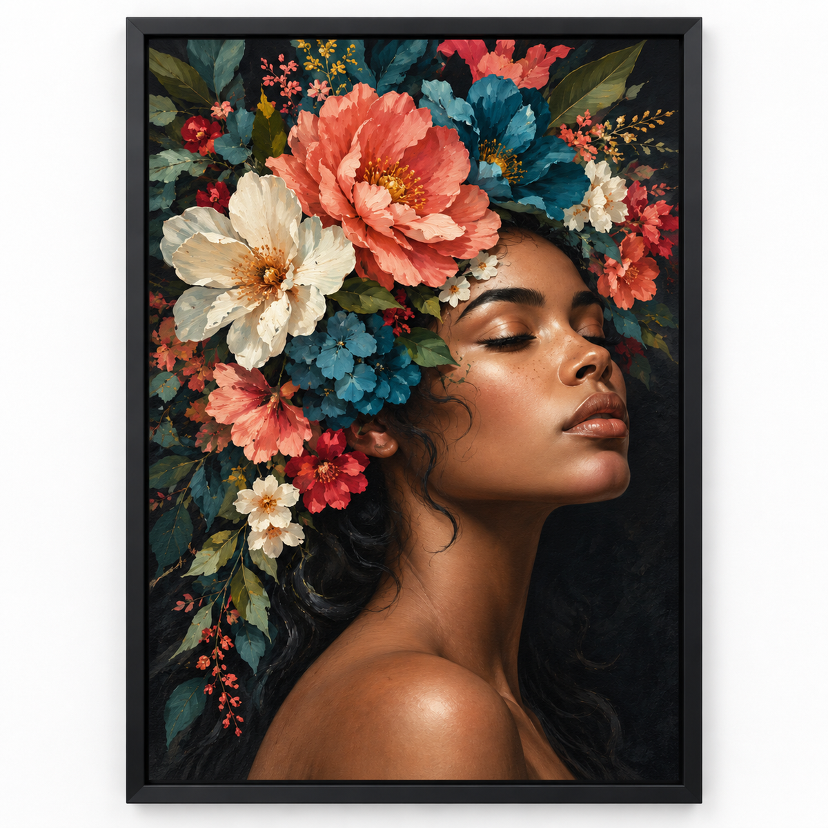Quadro Mulher com Flores