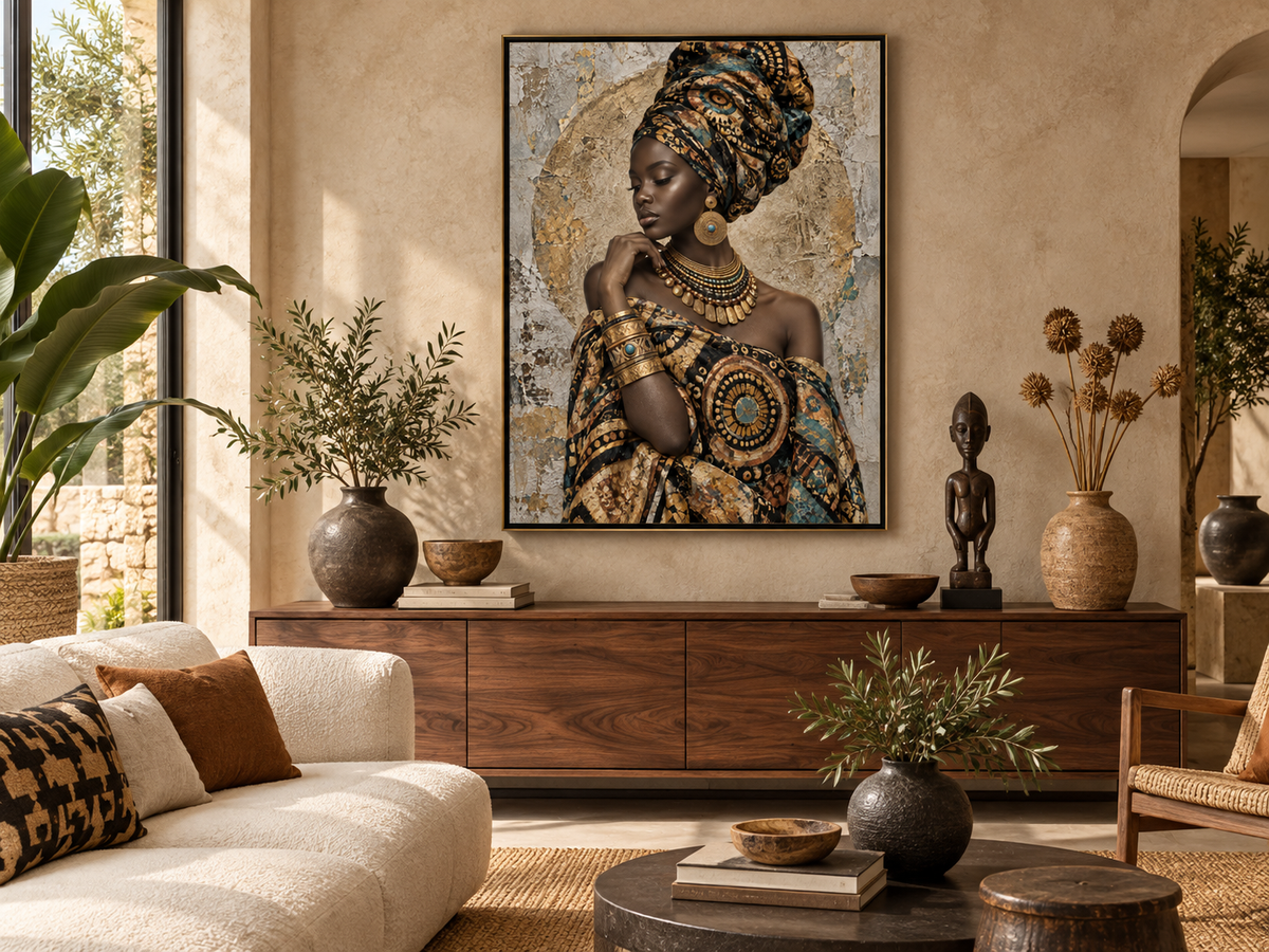 Quadro Mulher Africana com Turbante