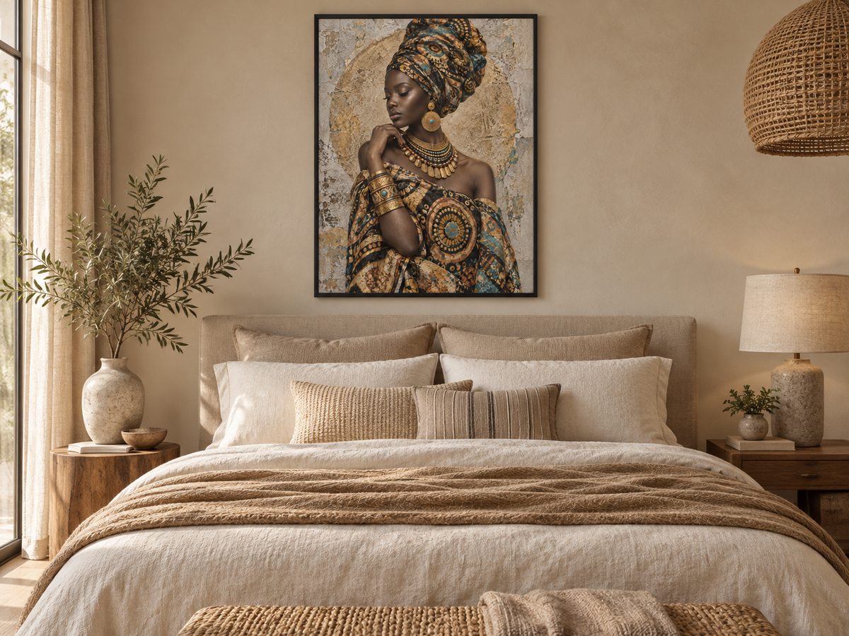Quadro Mulher Africana com Turbante