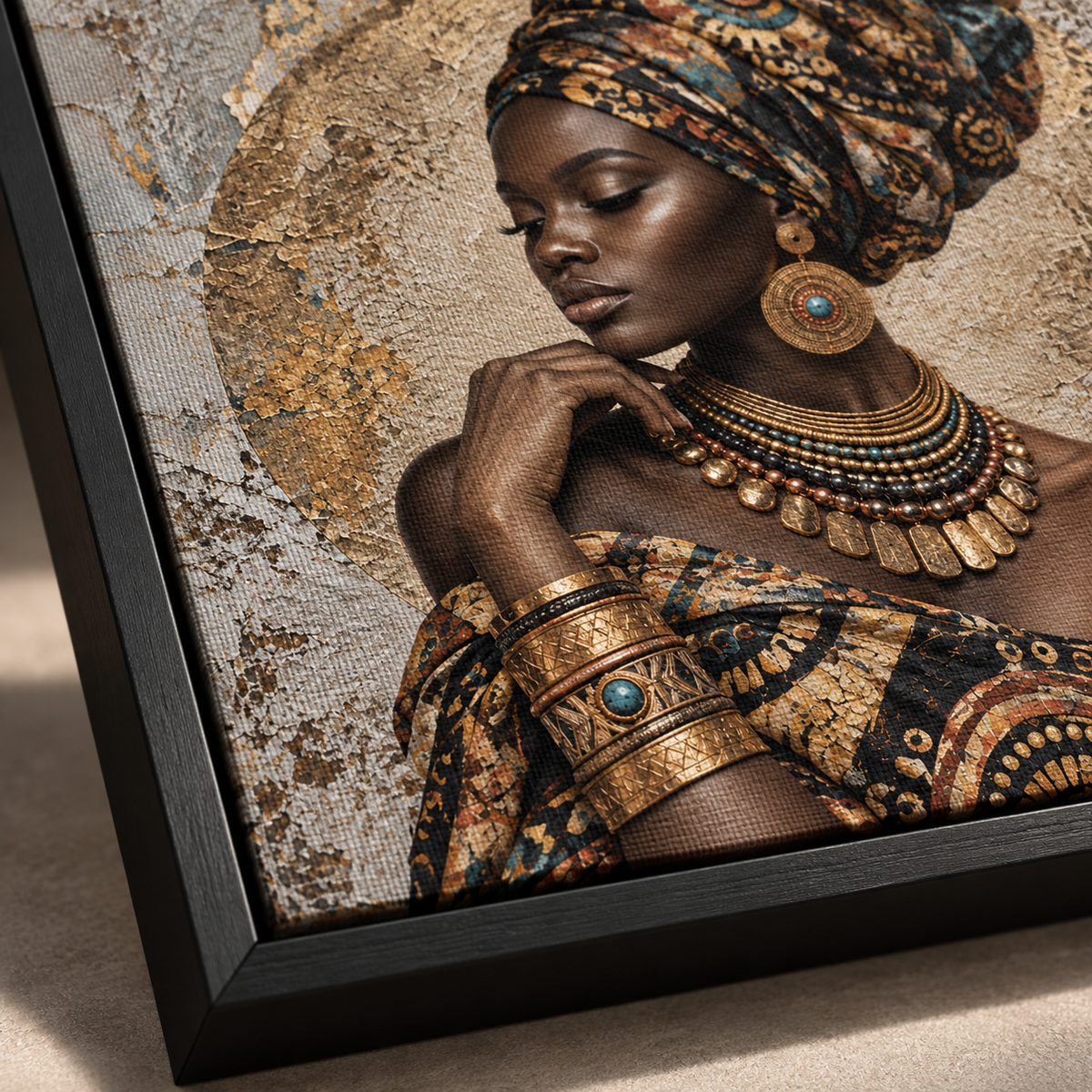 Quadro Mulher Africana com Turbante