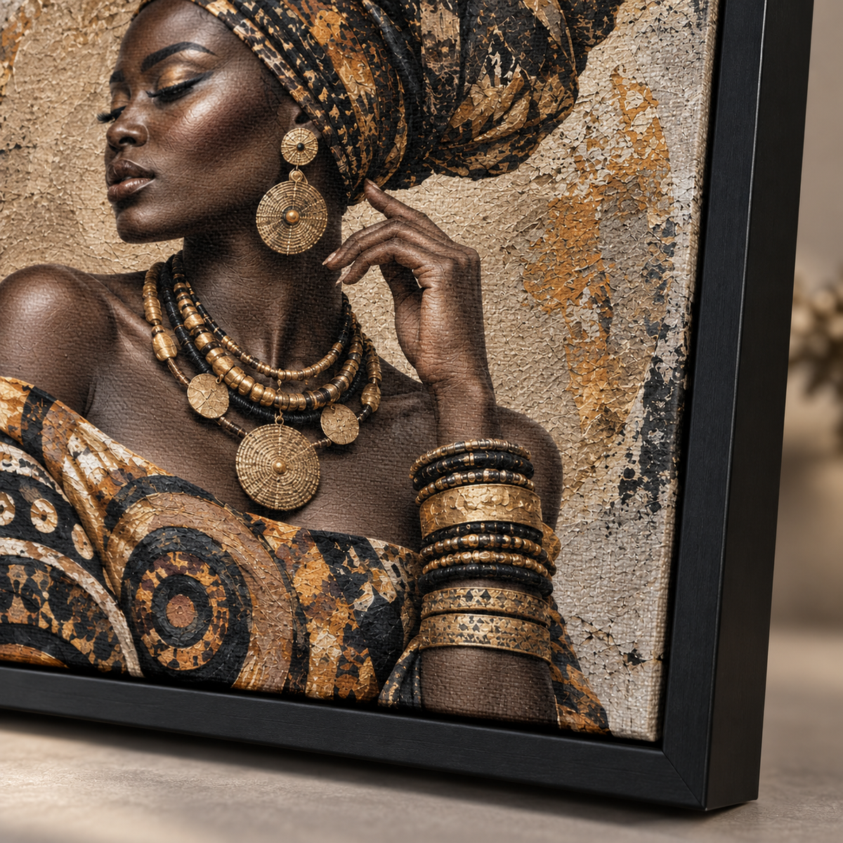 Quadro Mulher com Turbante Étnica Contemporânea