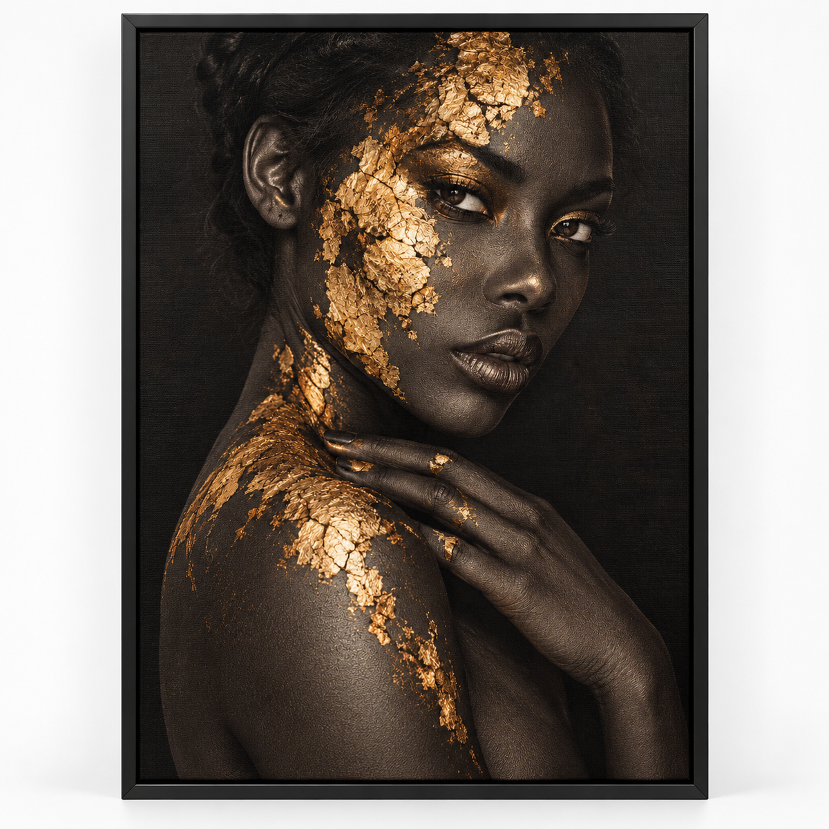 Quadro Decorativo Feminino com Folhas