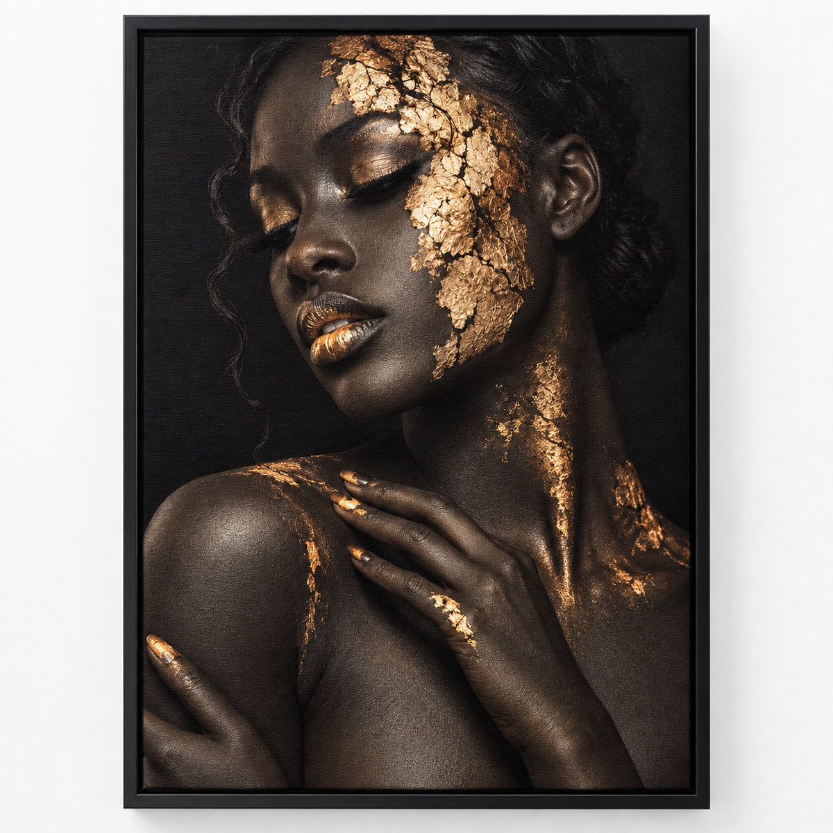 Quadro Mulher Negra Dourado