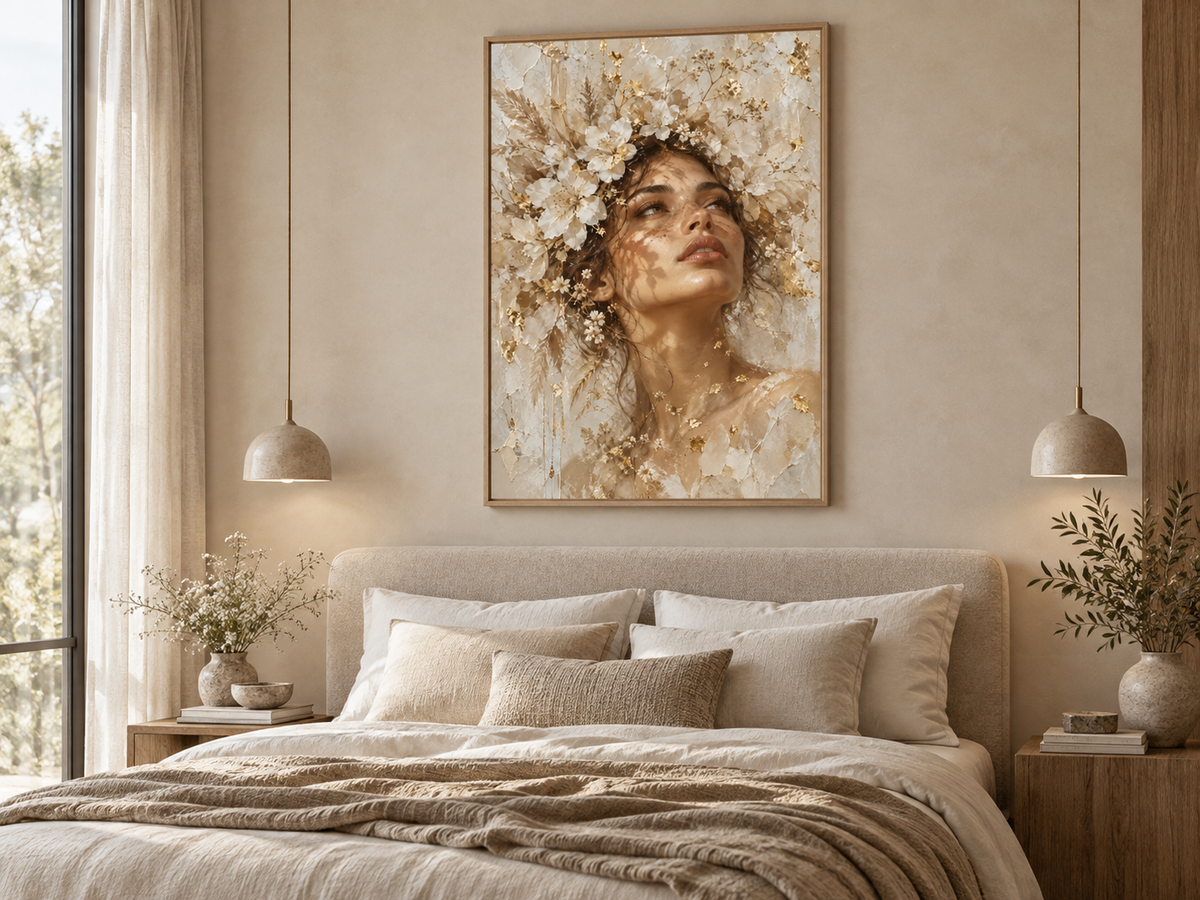 Quadro Feminino Floral Sofisticado