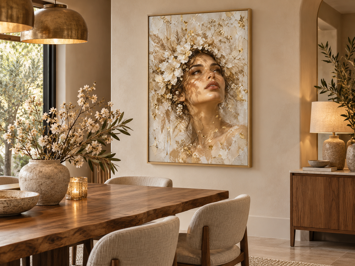 Quadro Feminino Floral Sofisticado