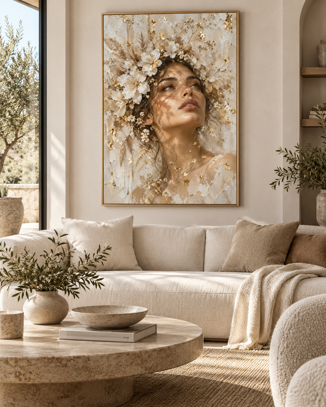 Quadro Feminino Floral Sofisticado