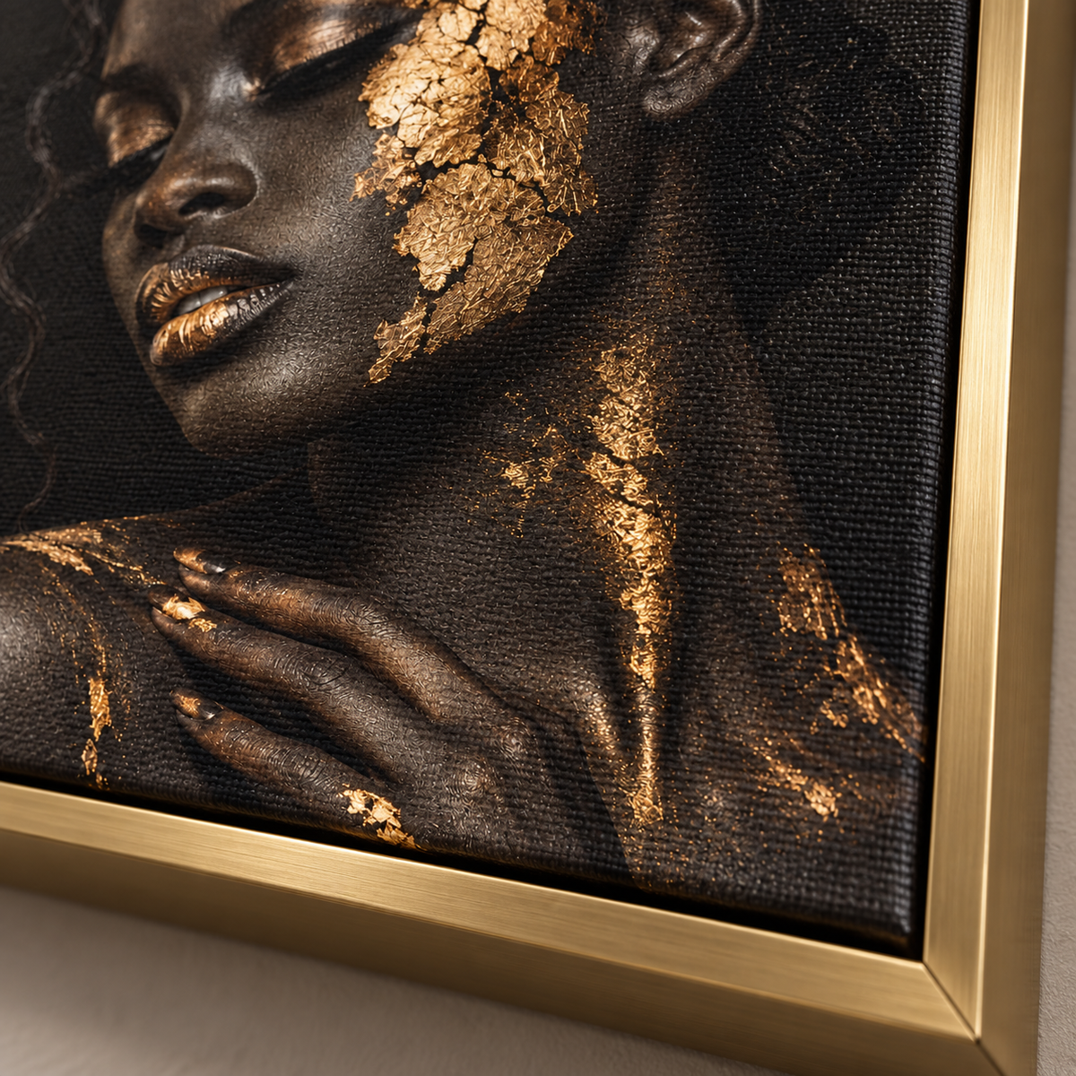 Quadro Mulher Negra Dourado