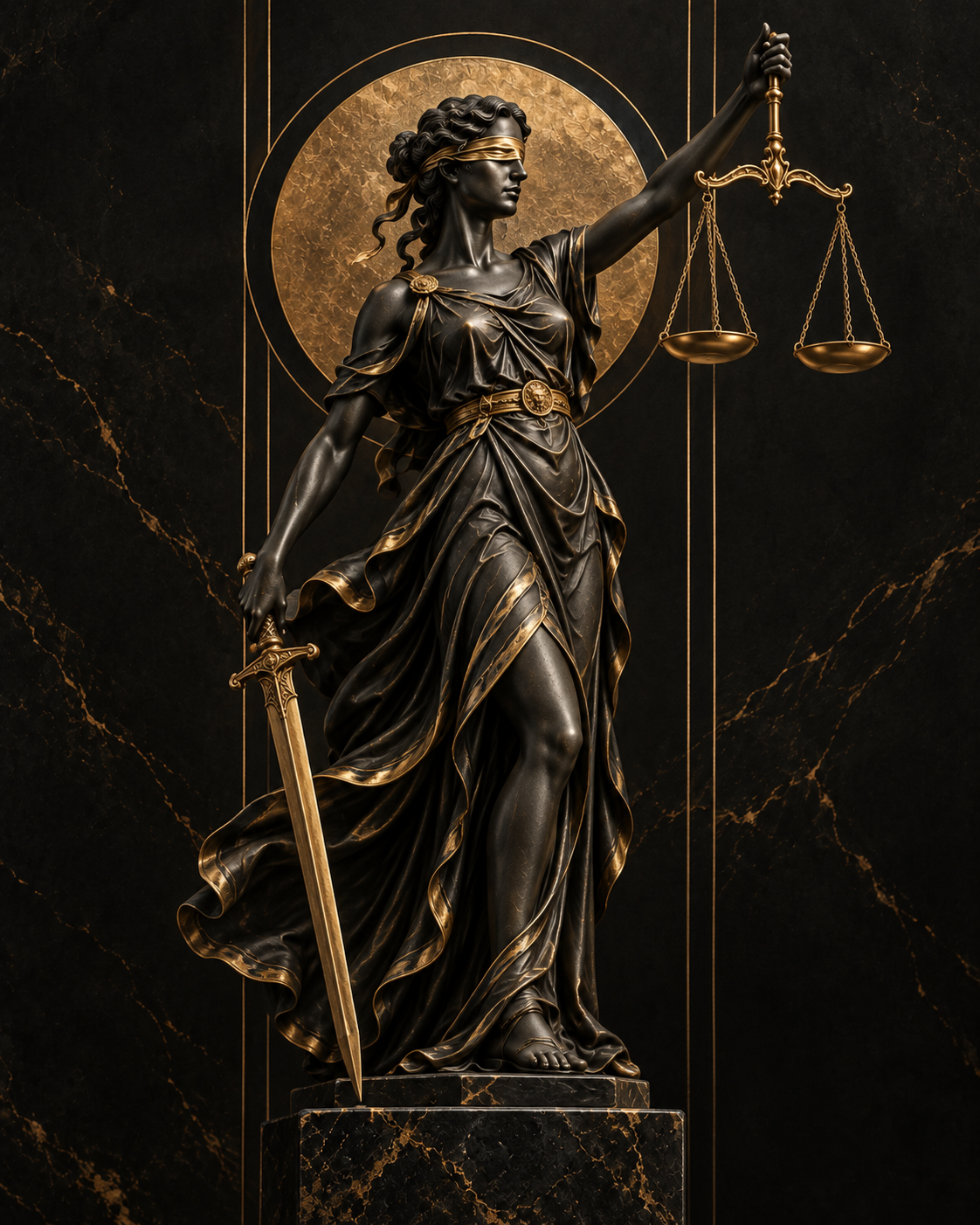 Quadro Themis com Espada e Balança