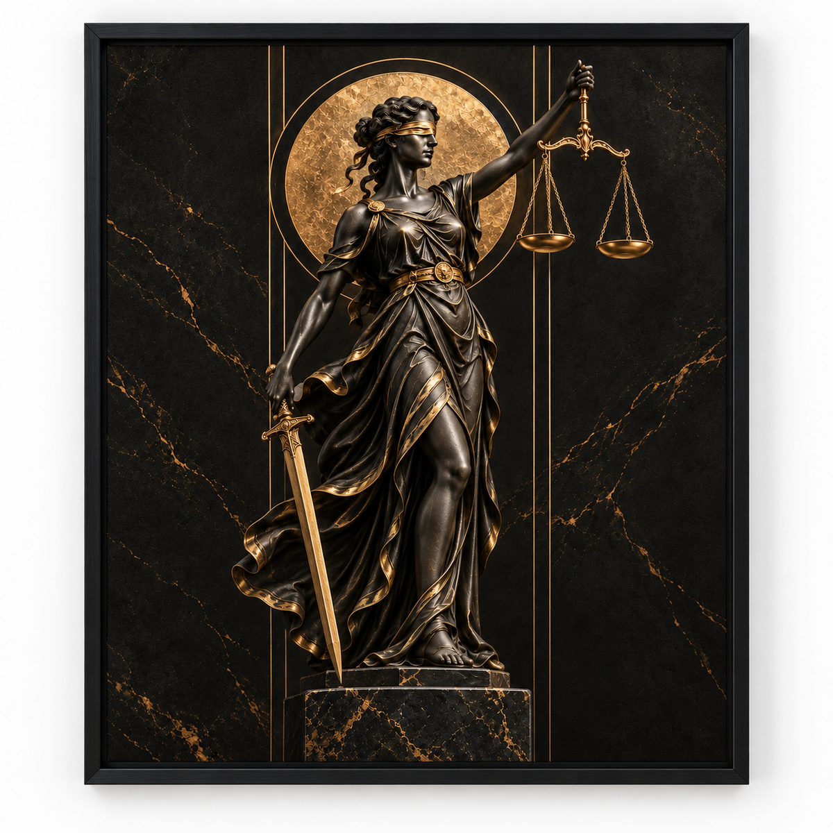 Quadro Themis com Espada e Balança
