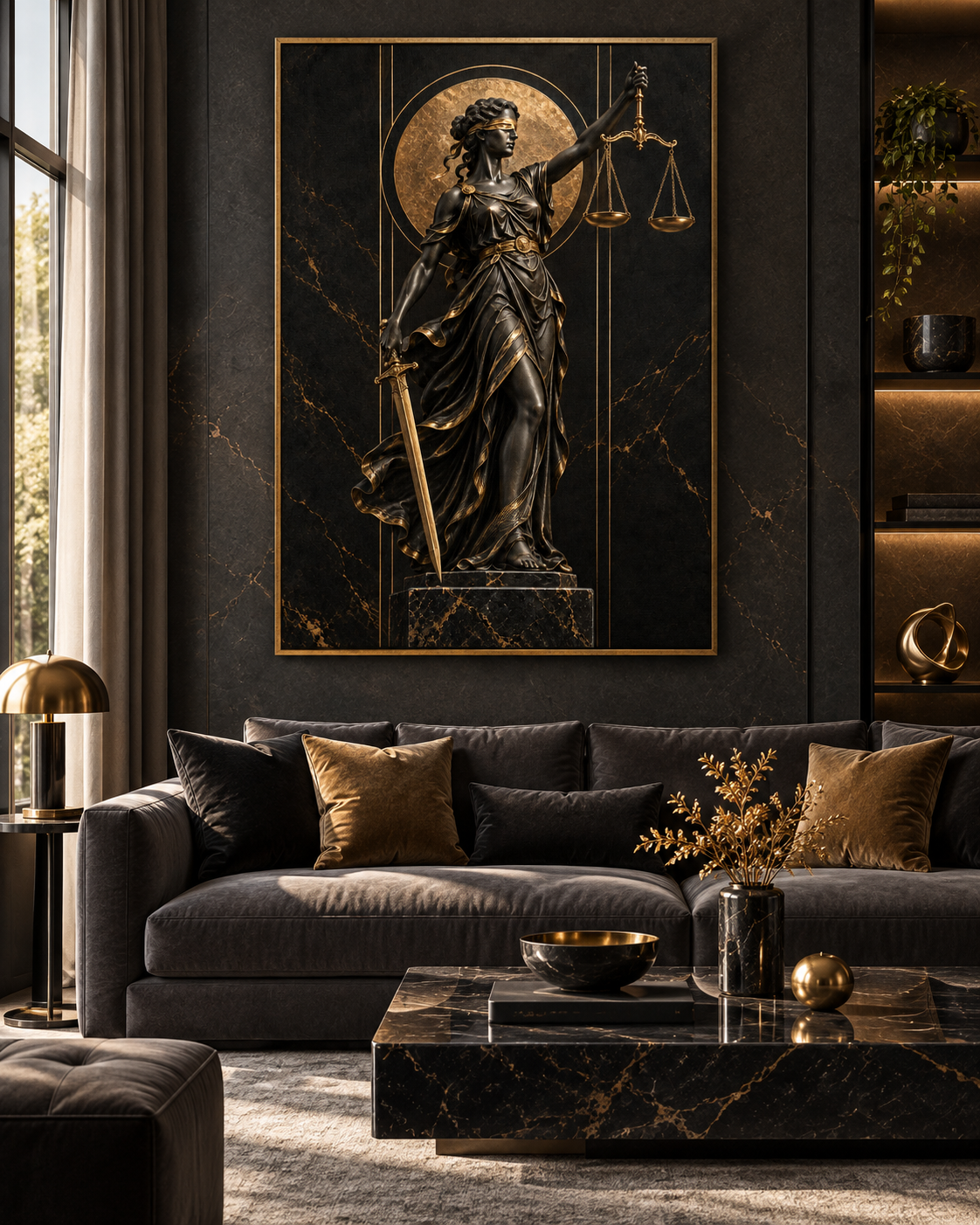 Quadro Themis com Espada e Balança