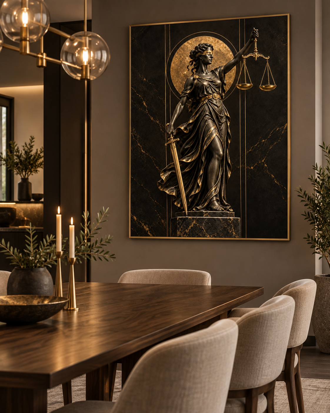 Quadro Themis com Espada e Balança