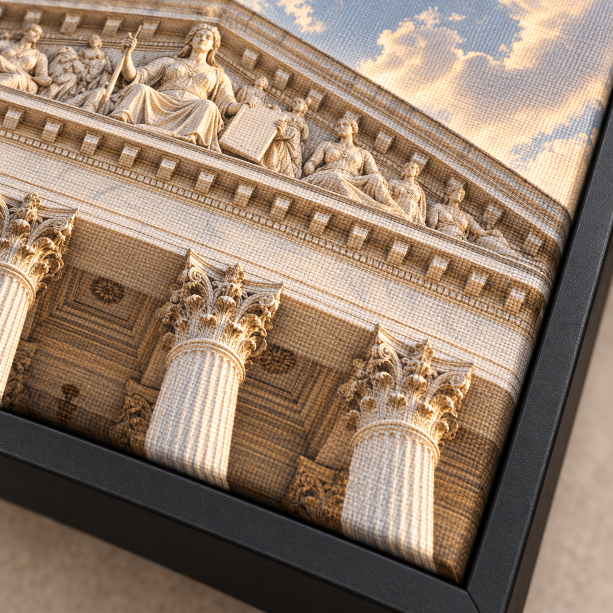 Quadro Tribunal da Justiça com Arquitetura Clássica