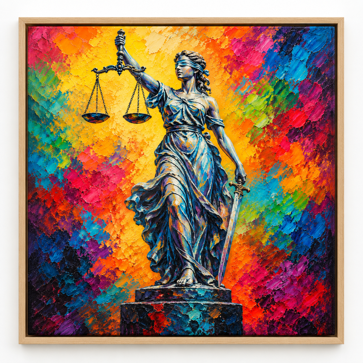Quadro Deusa da Justiça Colorida