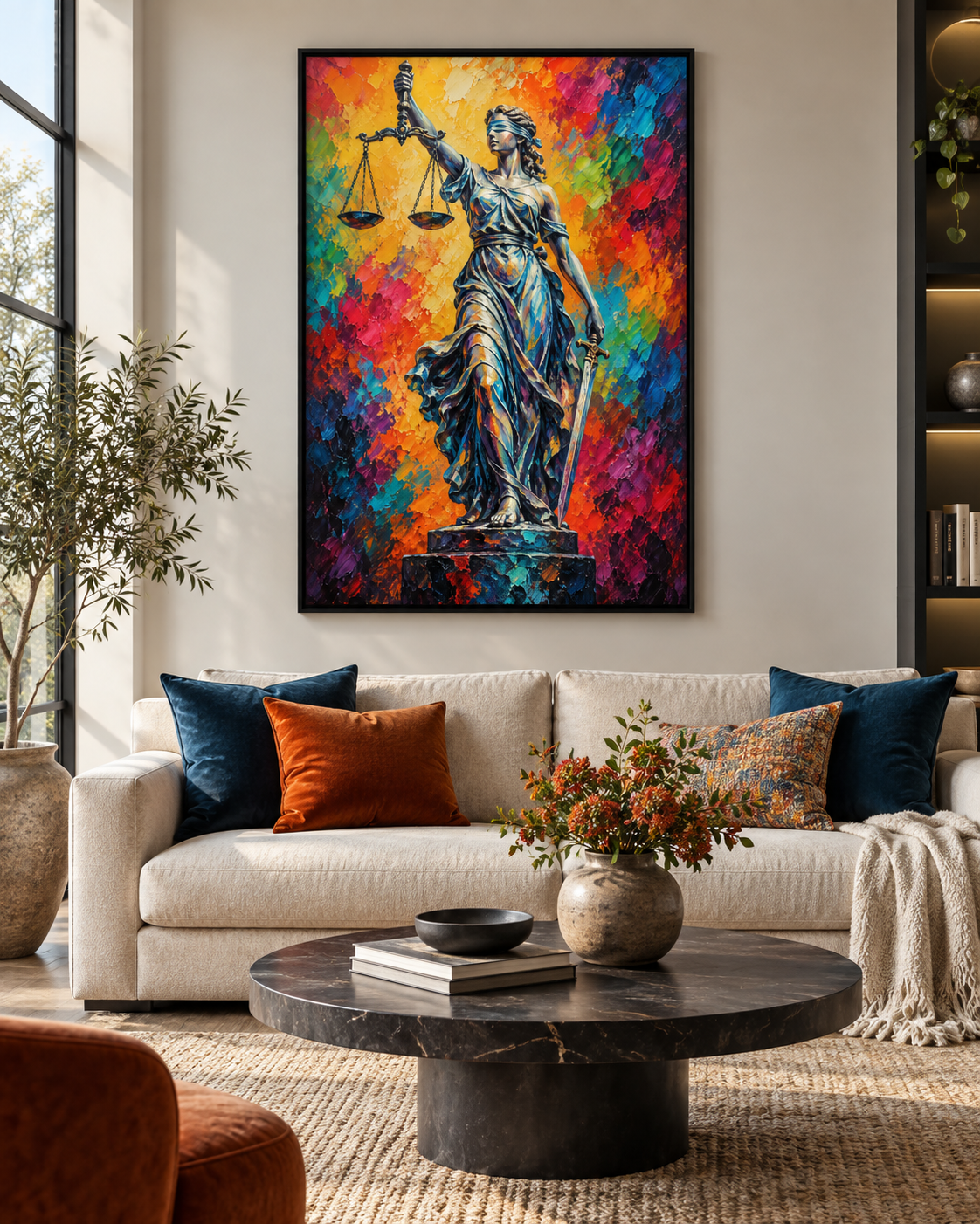 Quadro Deusa da Justiça Colorida