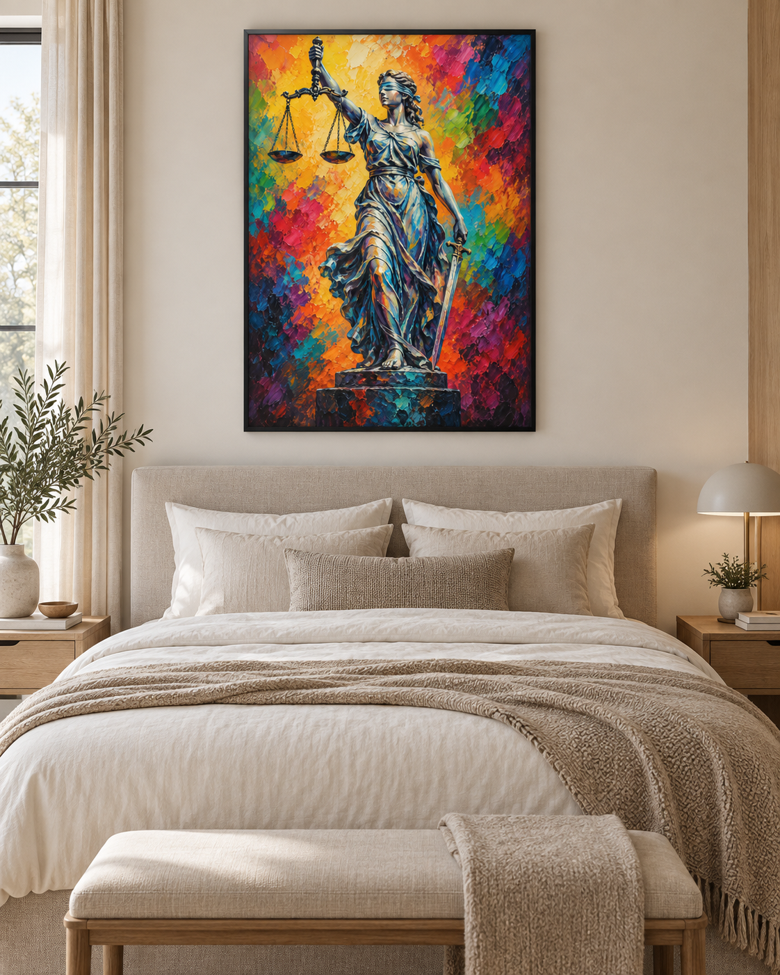 Quadro Deusa da Justiça Colorida