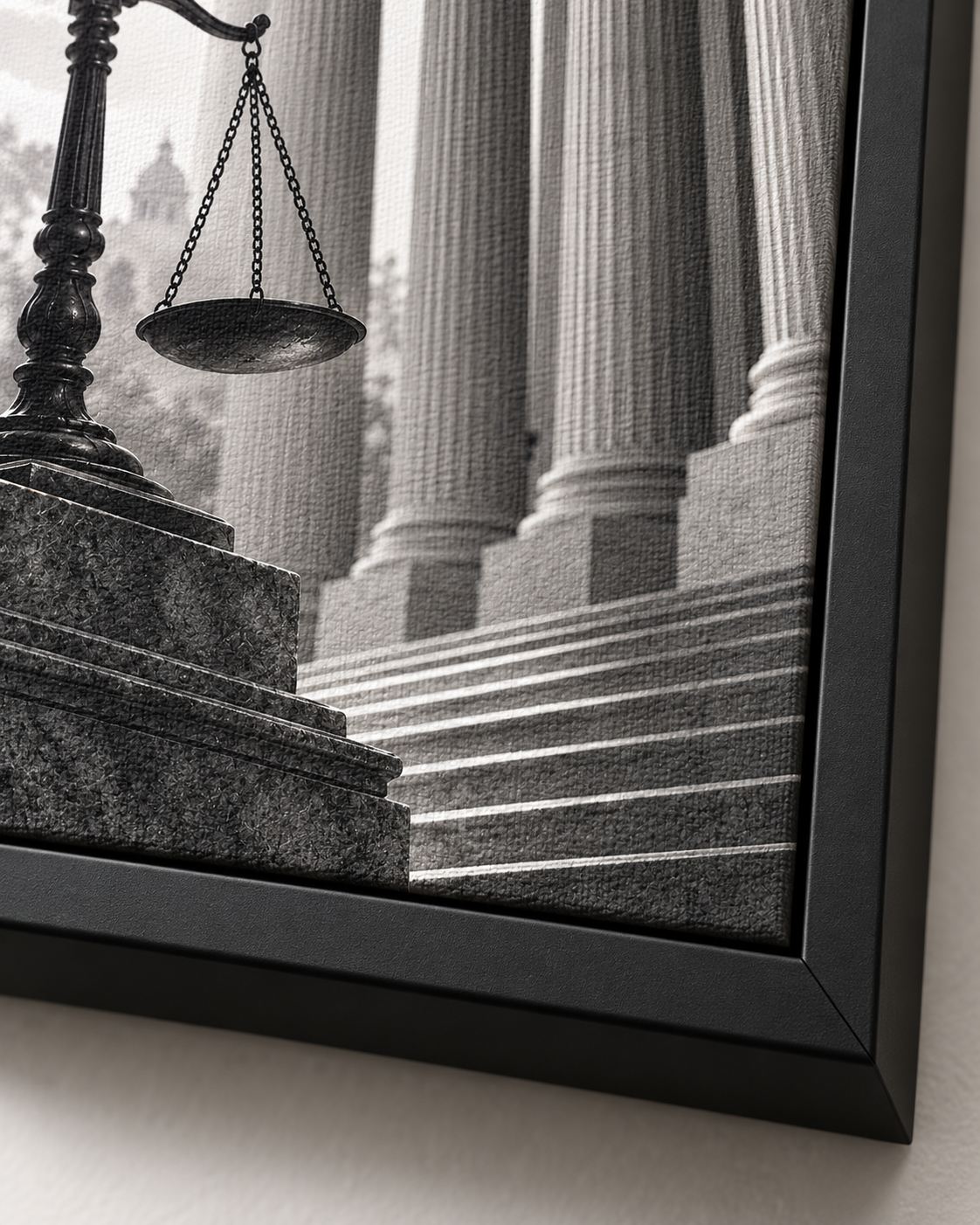 Quadro Balança da Justiça e Tribunal Clássico
