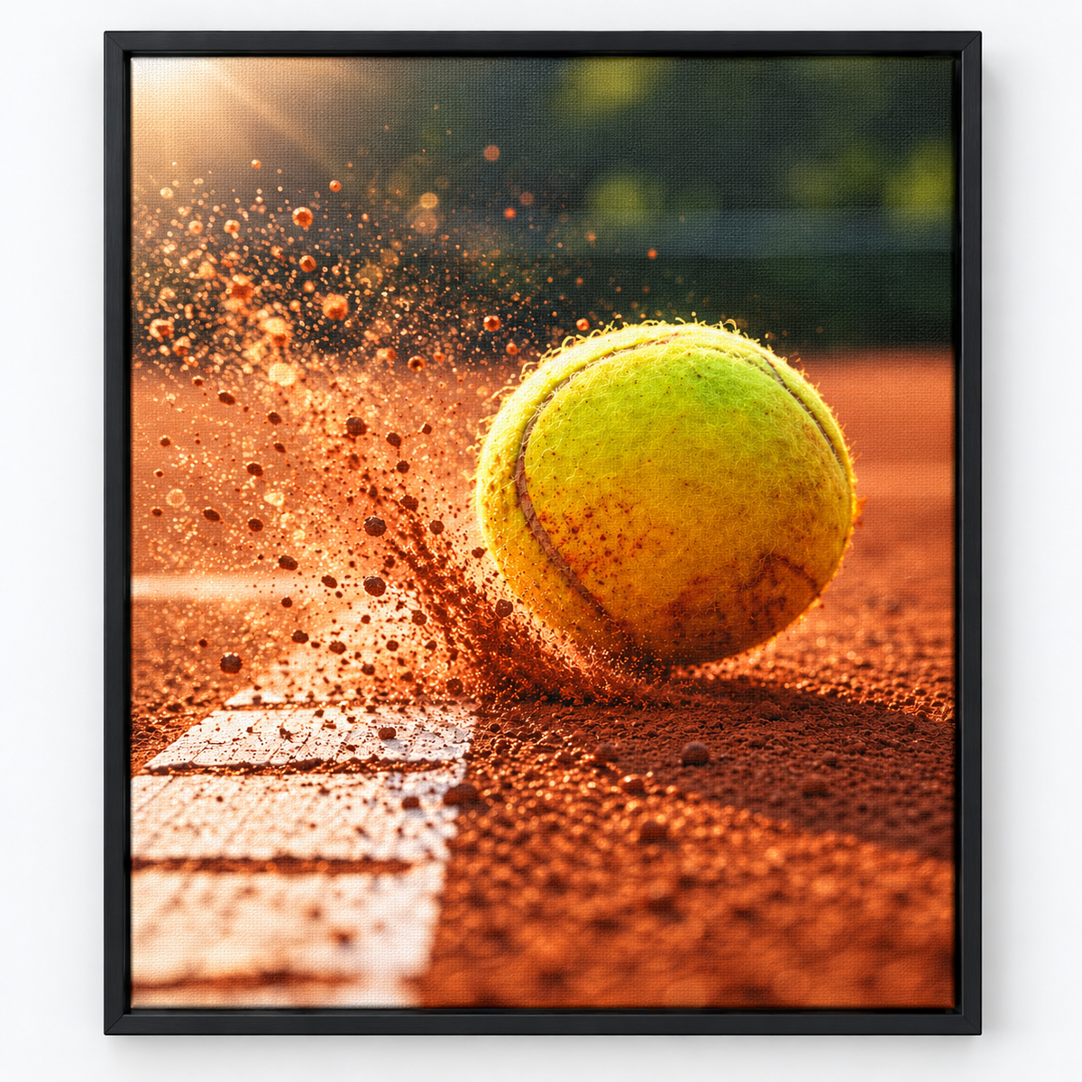 Quadro Bola de Tênis em Movimento no Saibro