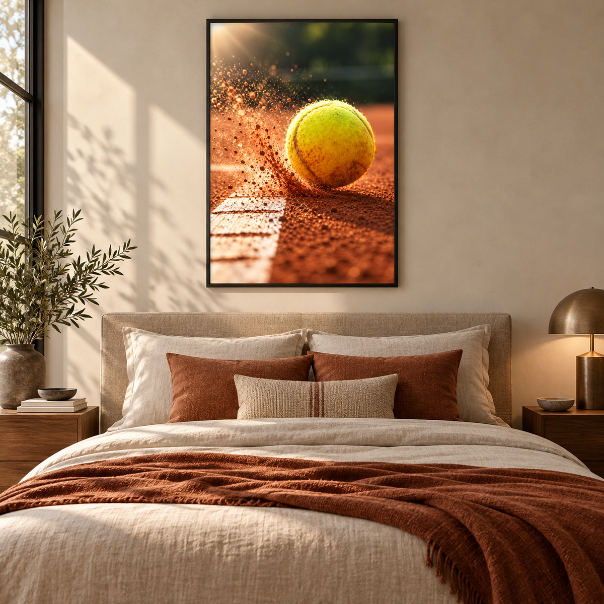 Quadro Bola de Tênis em Movimento no Saibro