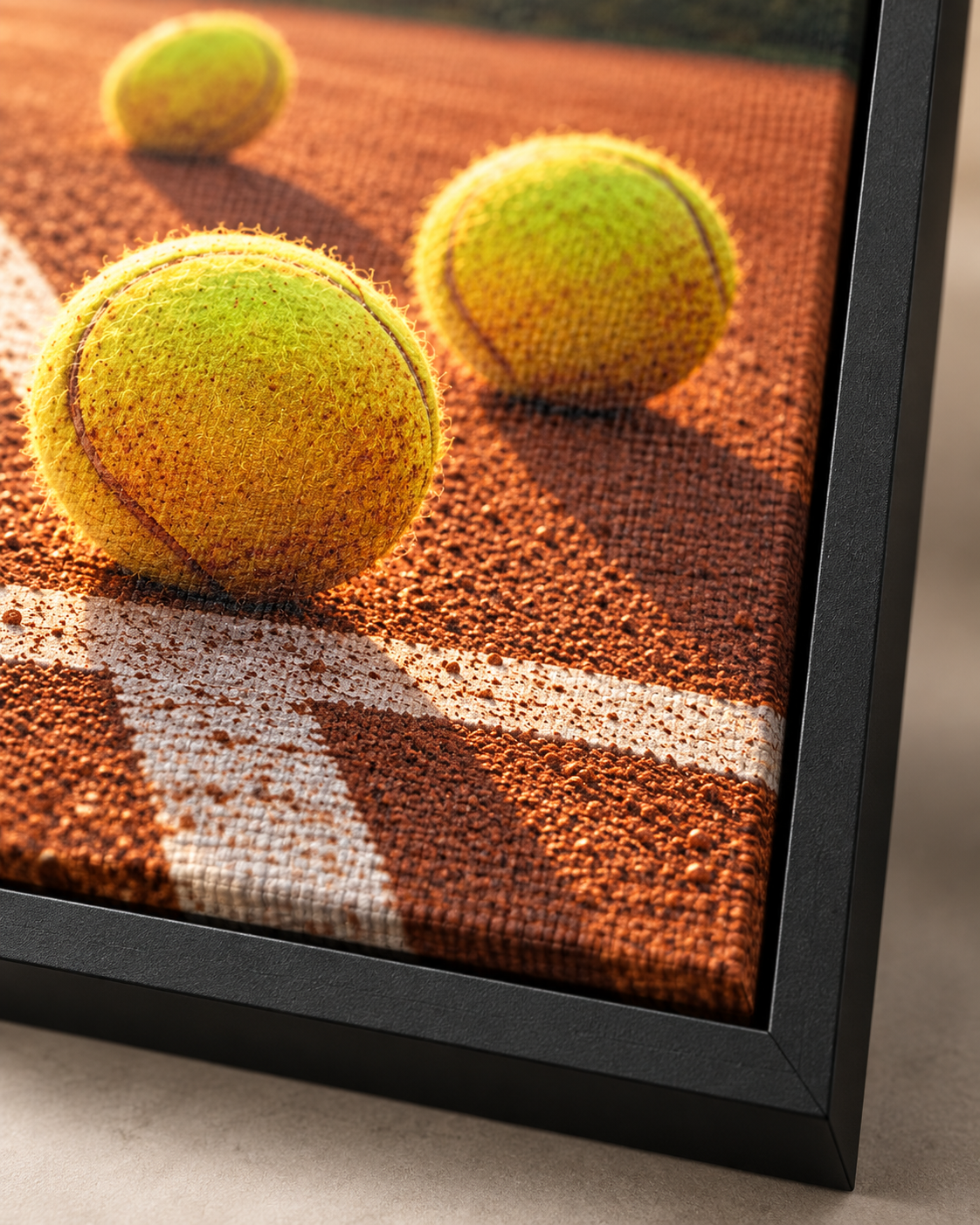 Quadro Bolas de Tênis na Quadra de Saibro