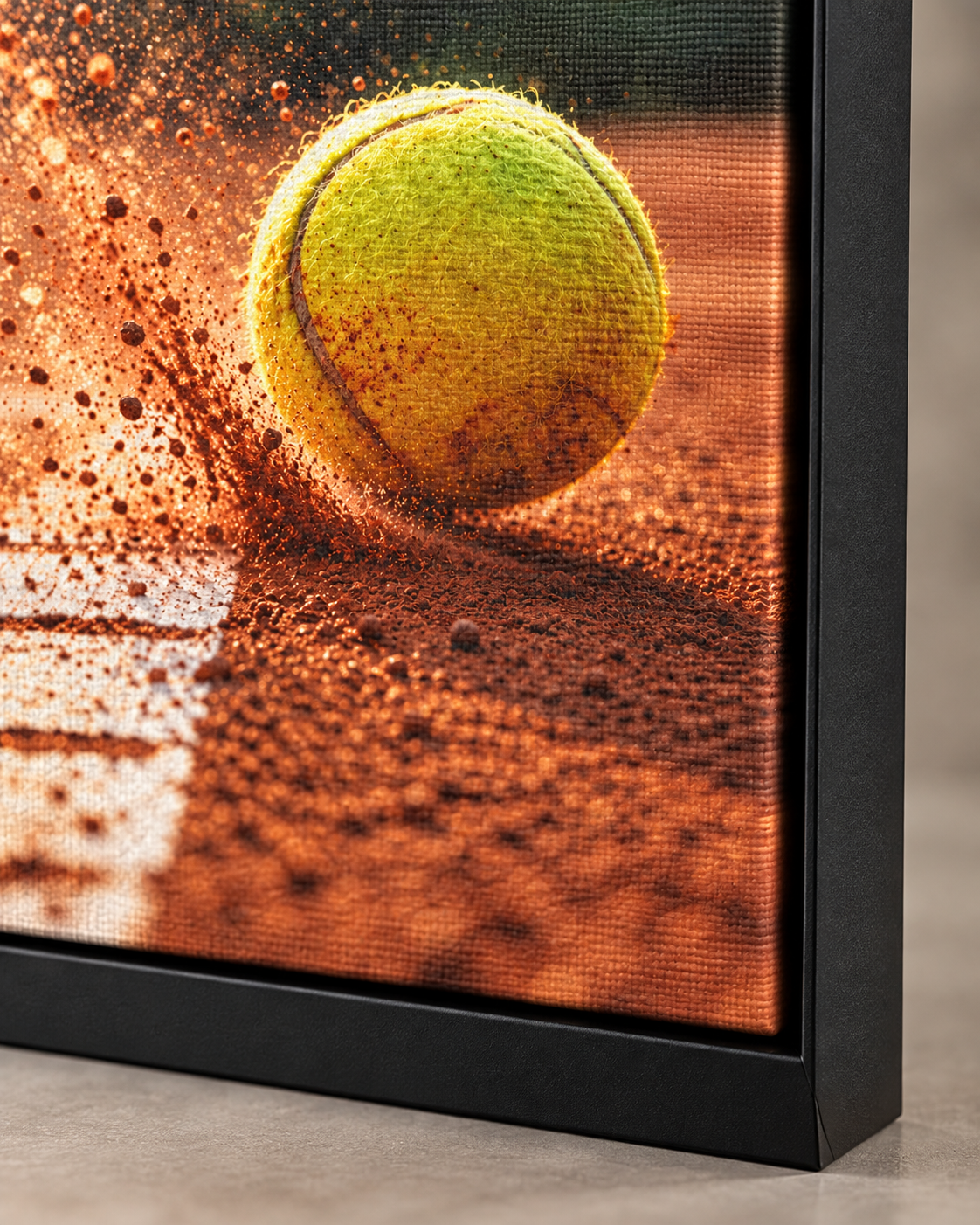 Quadro Bola de Tênis em Movimento no Saibro