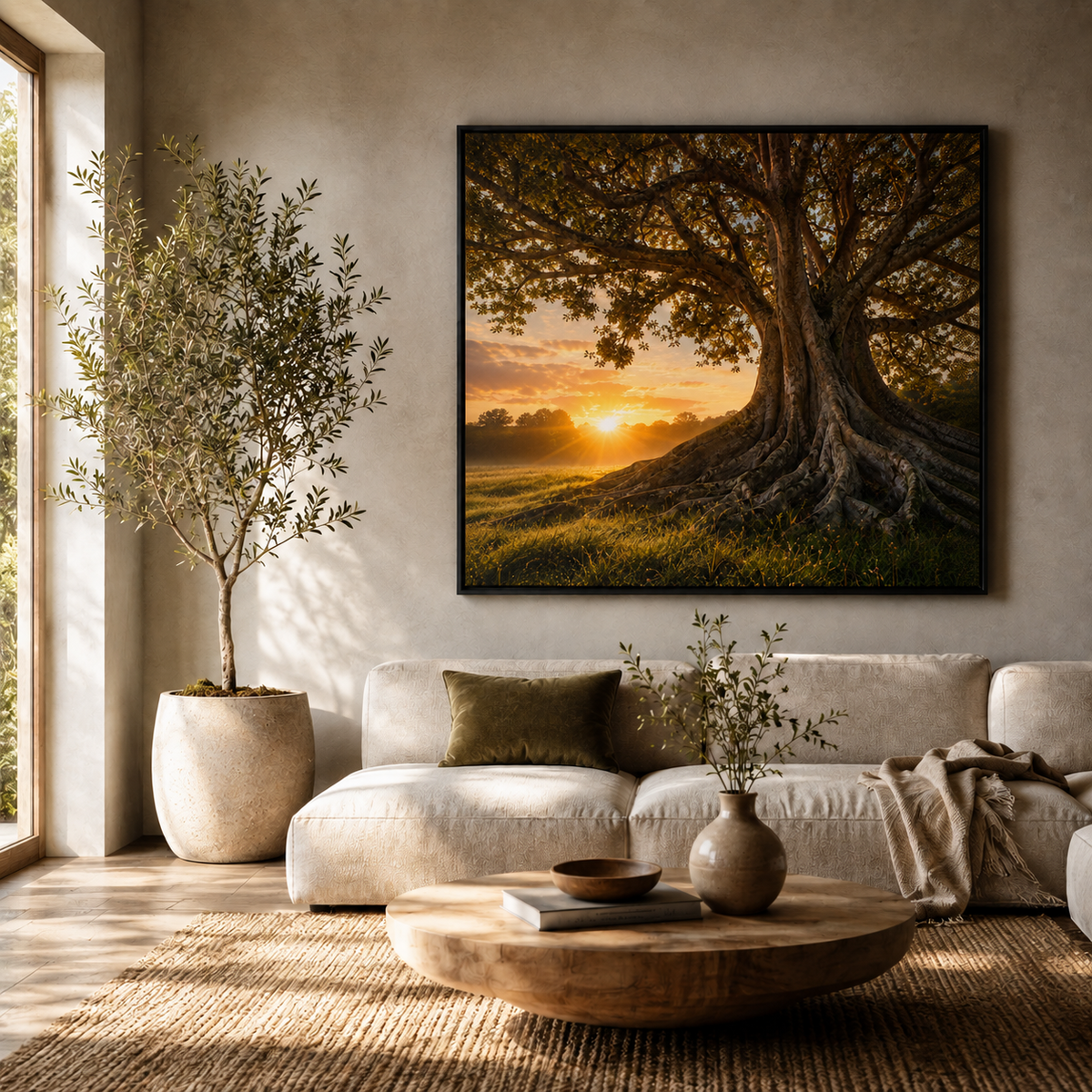 Quadro Árvore Monumental ao Pôr do Sol