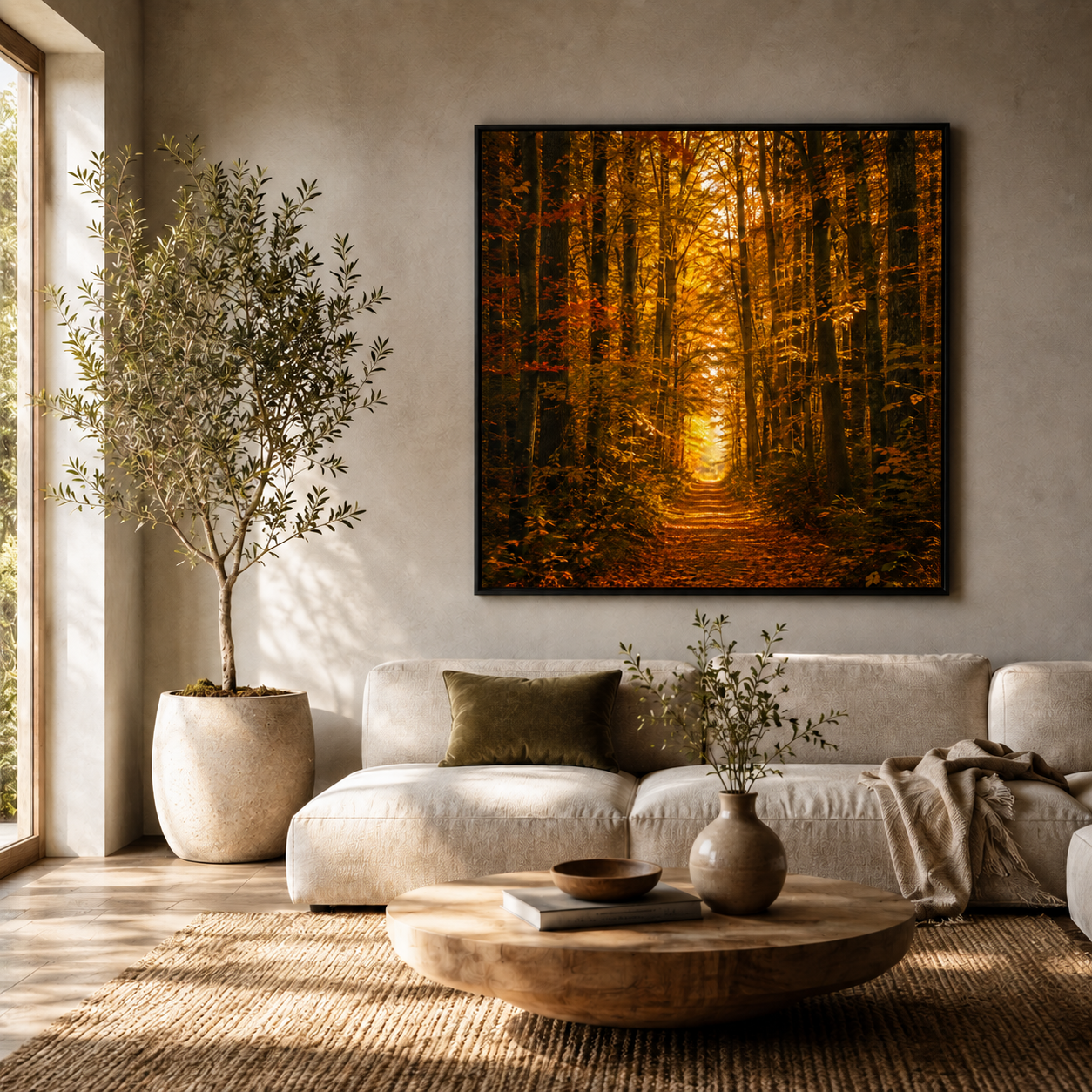 Quadro Caminho na Floresta Dourada