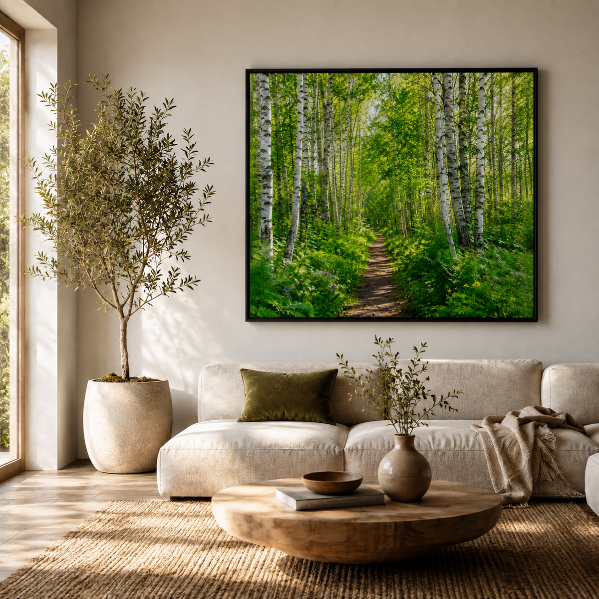 Quadro Caminho na Floresta Verde