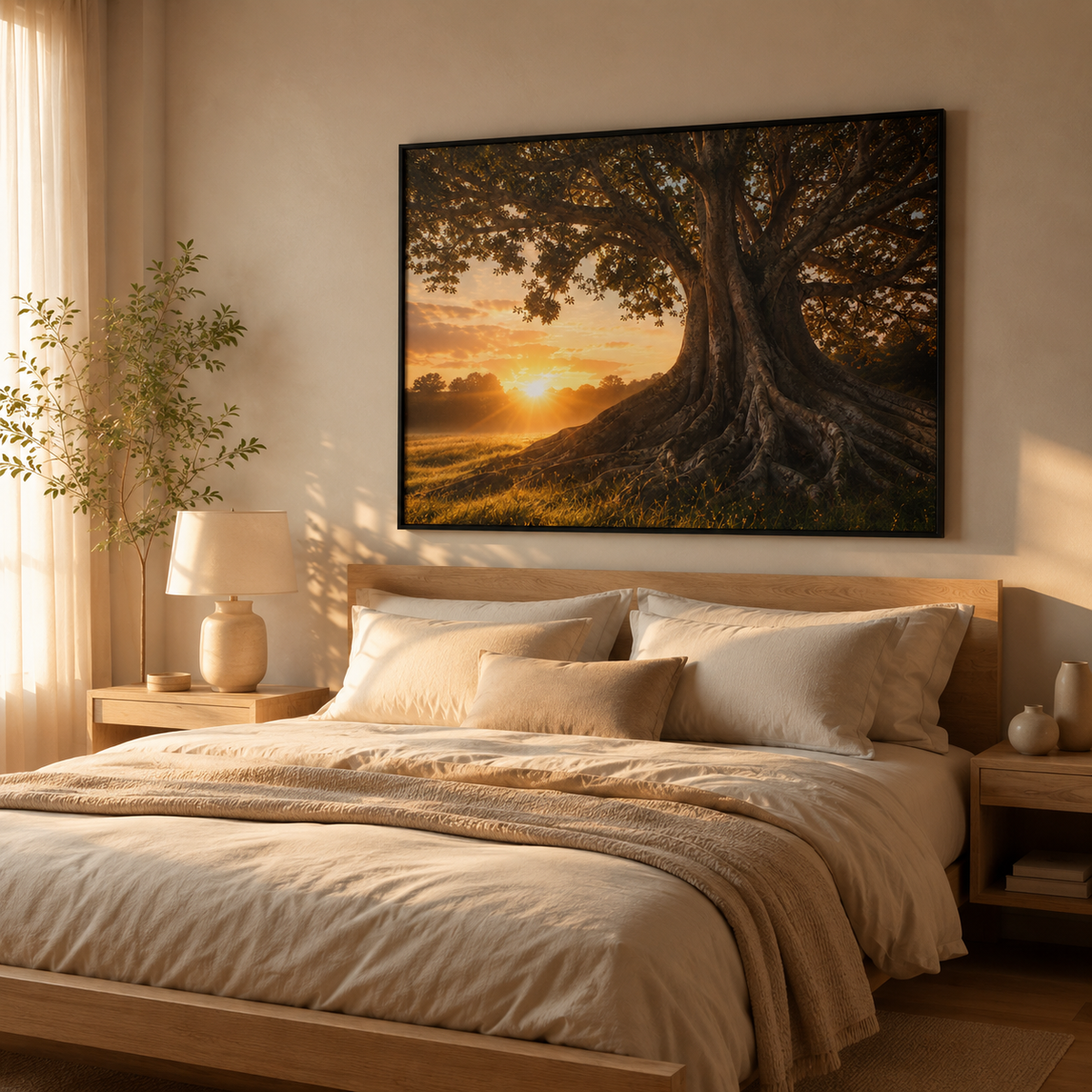 Quadro Árvore Monumental ao Pôr do Sol
