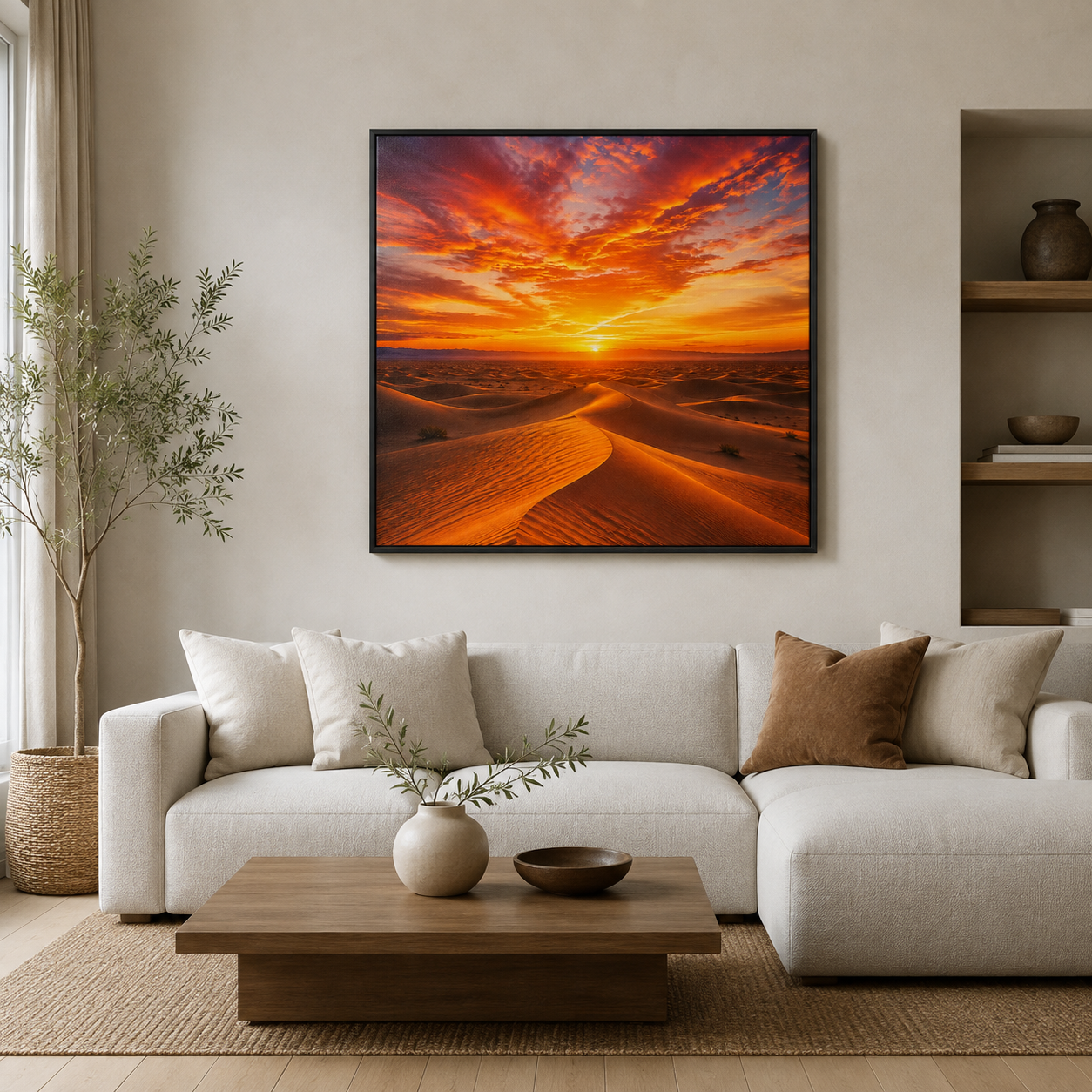 Quadro Campo de Lavandas ao Pôr do Sol