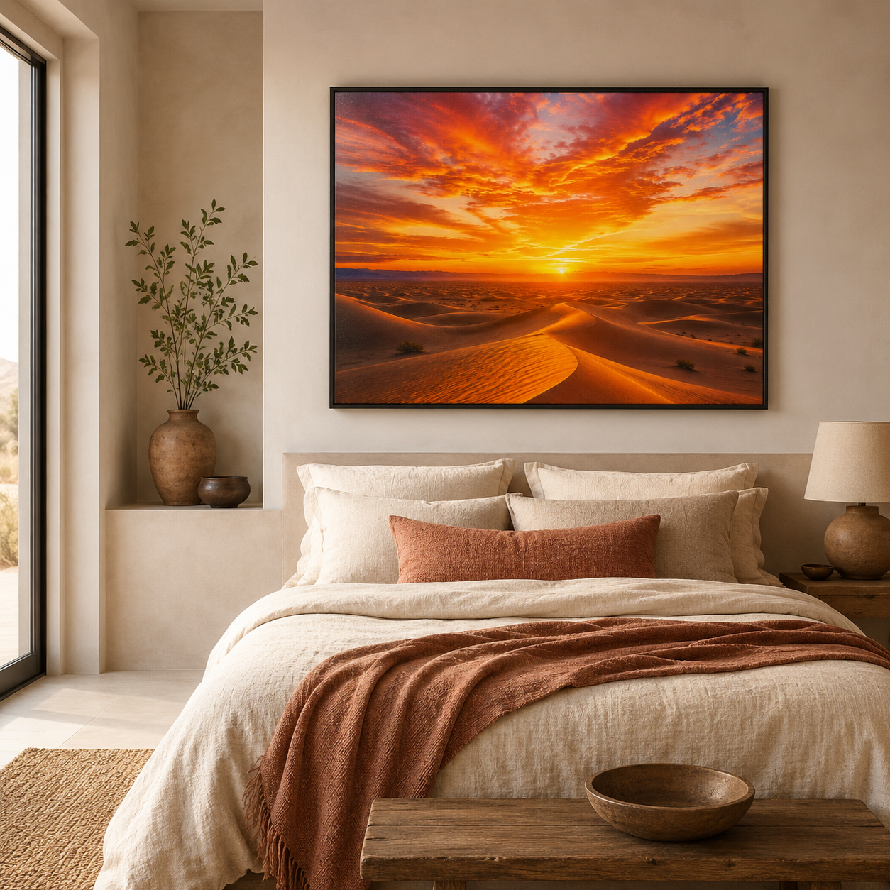 Quadro Deserto ao Pôr do Sol