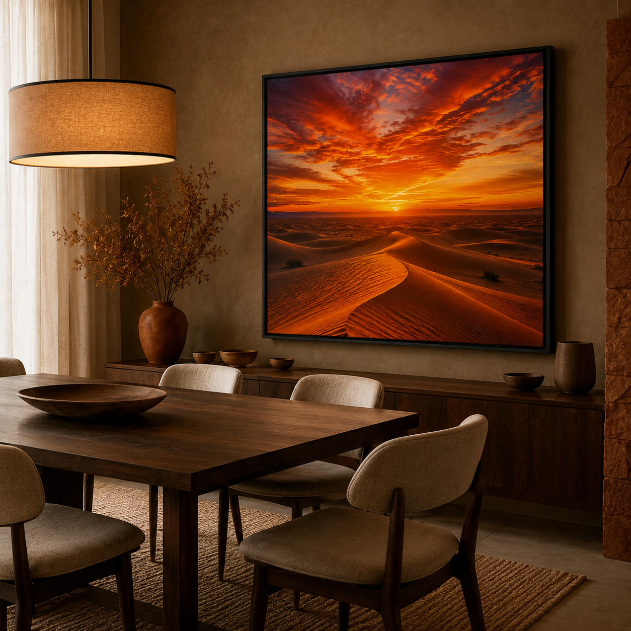 Quadro Deserto ao Pôr do Sol