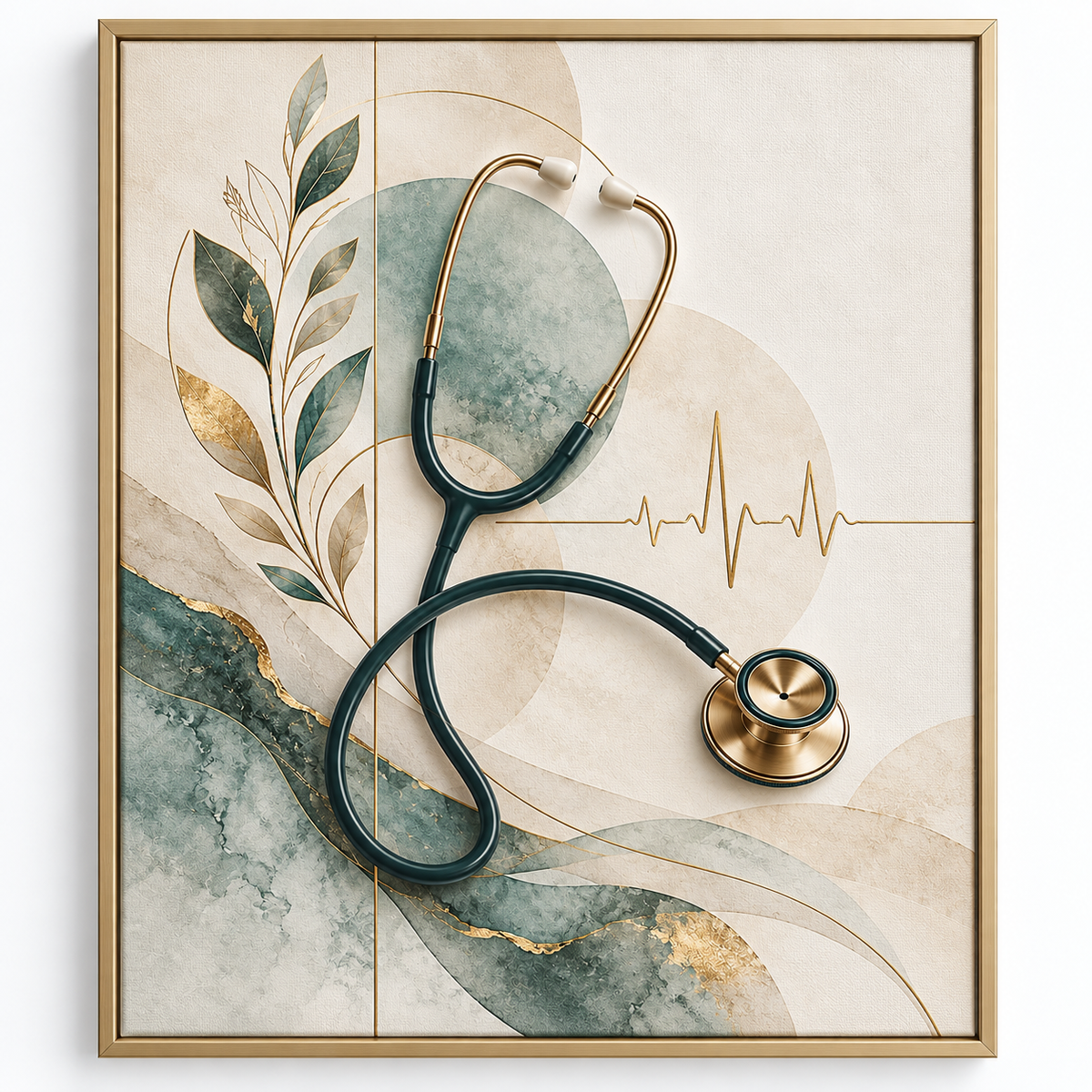 Quadro Medicina com Estetoscópio