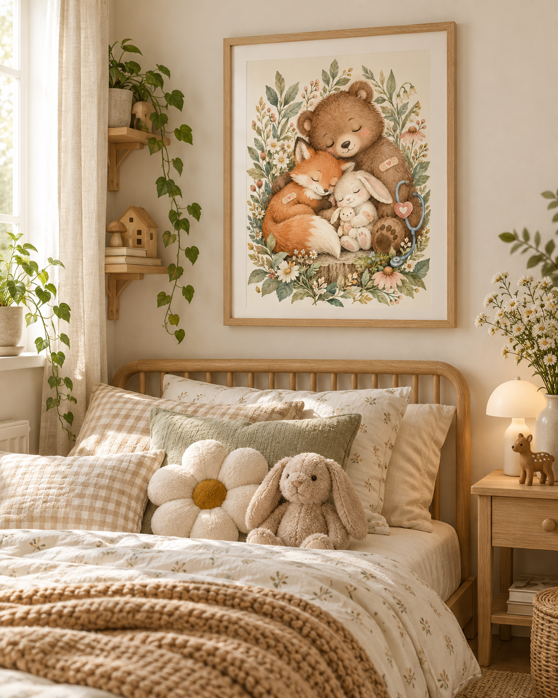 Quadro Ursinho, Raposa e Coelho