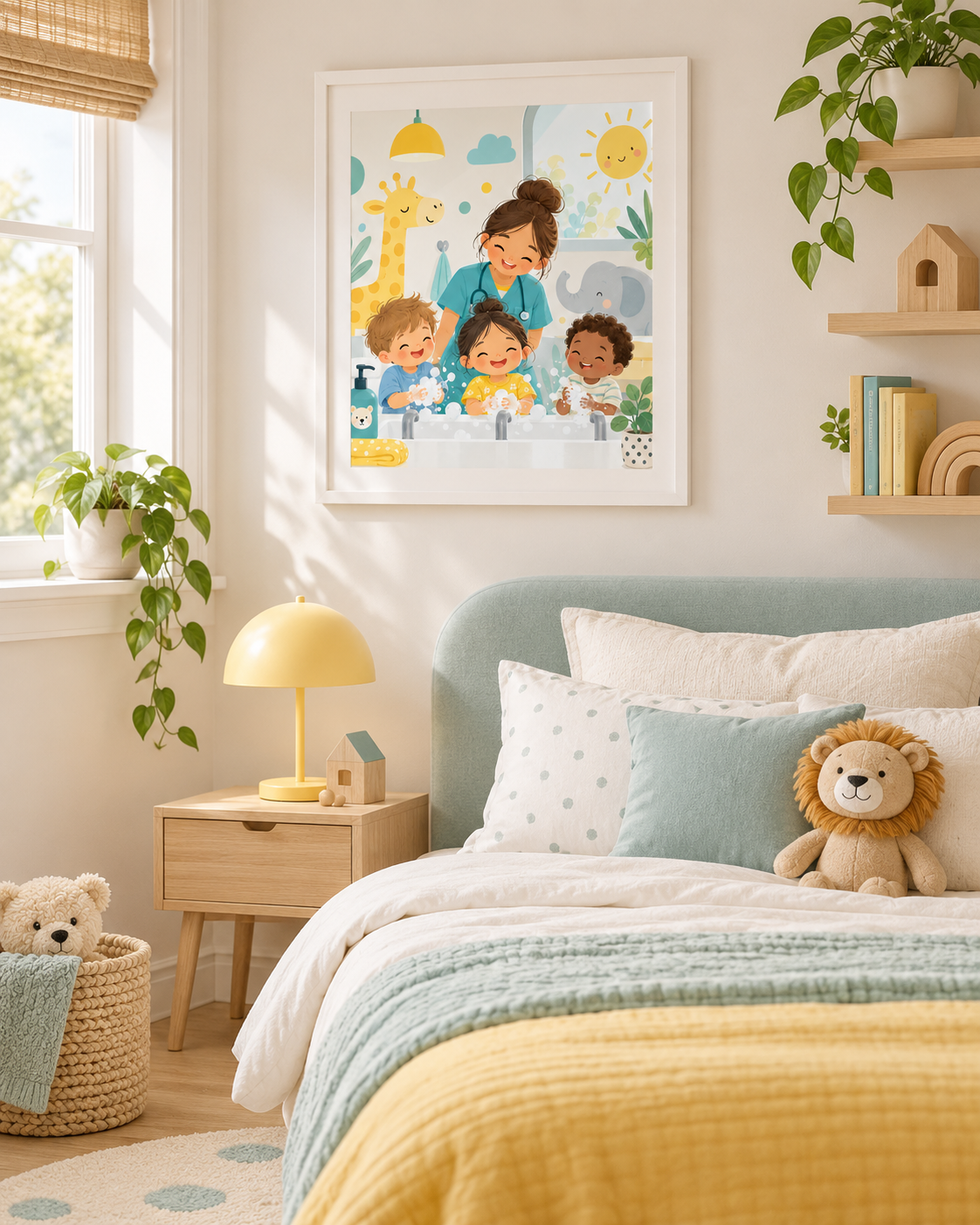 Quadro Pediatria Infantil em Momento de Higiene