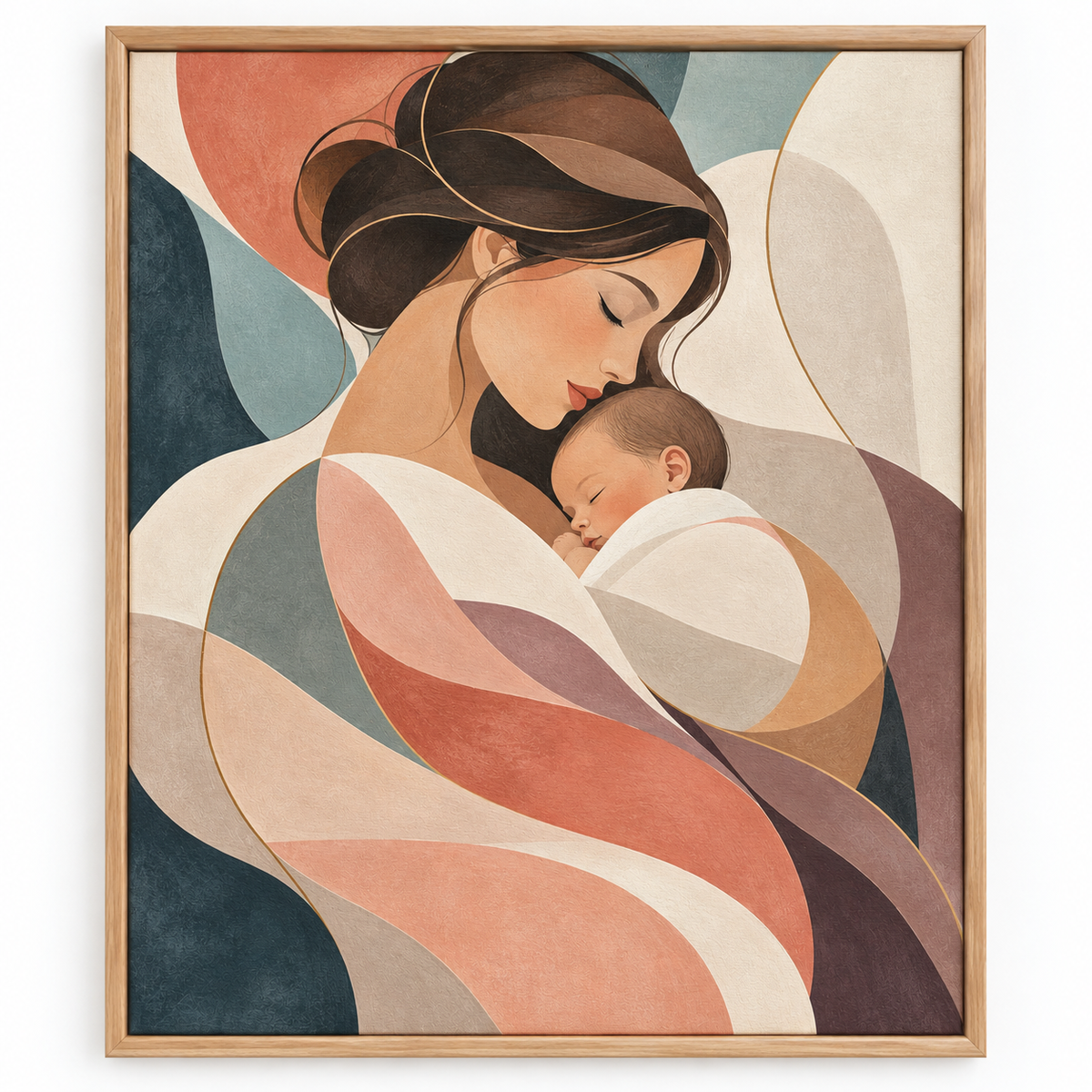 Quadro Maternidade com Mãe e Bebê