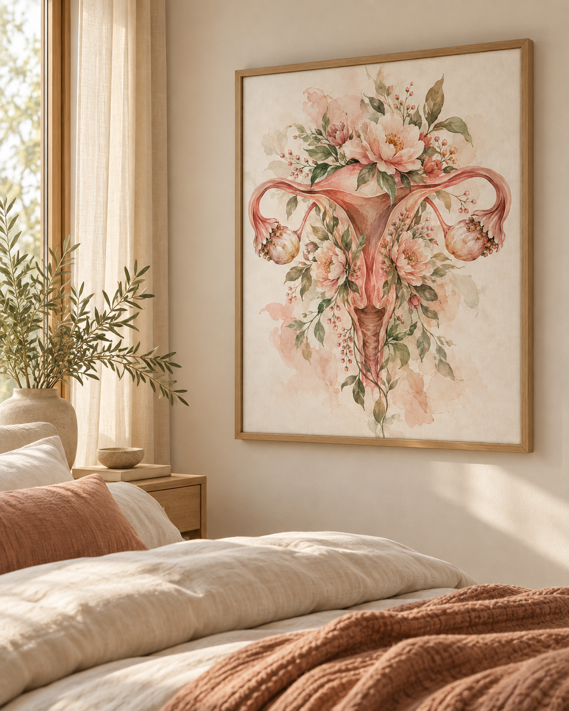 Quadro Anatomia do Útero com Flores