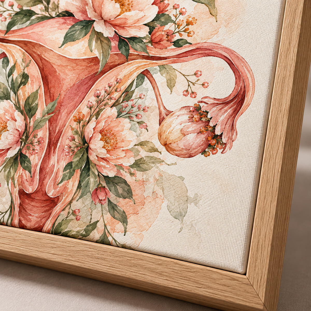 Quadro Anatomia do Útero com Flores