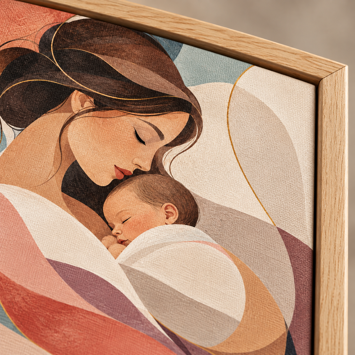 Quadro Maternidade com Mãe e Bebê
