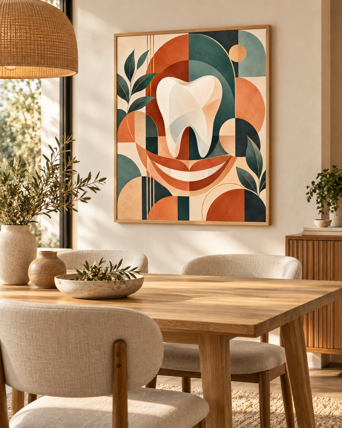 Quadro Dente Abstrato Geométrico