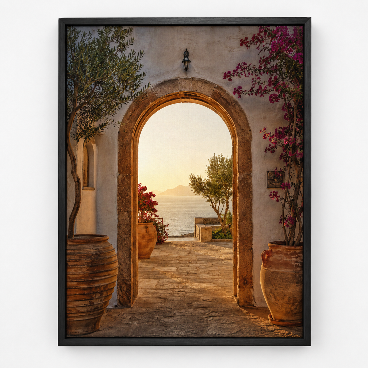 Quadro Paisagem Mediterrânea ao Pôr do Sol