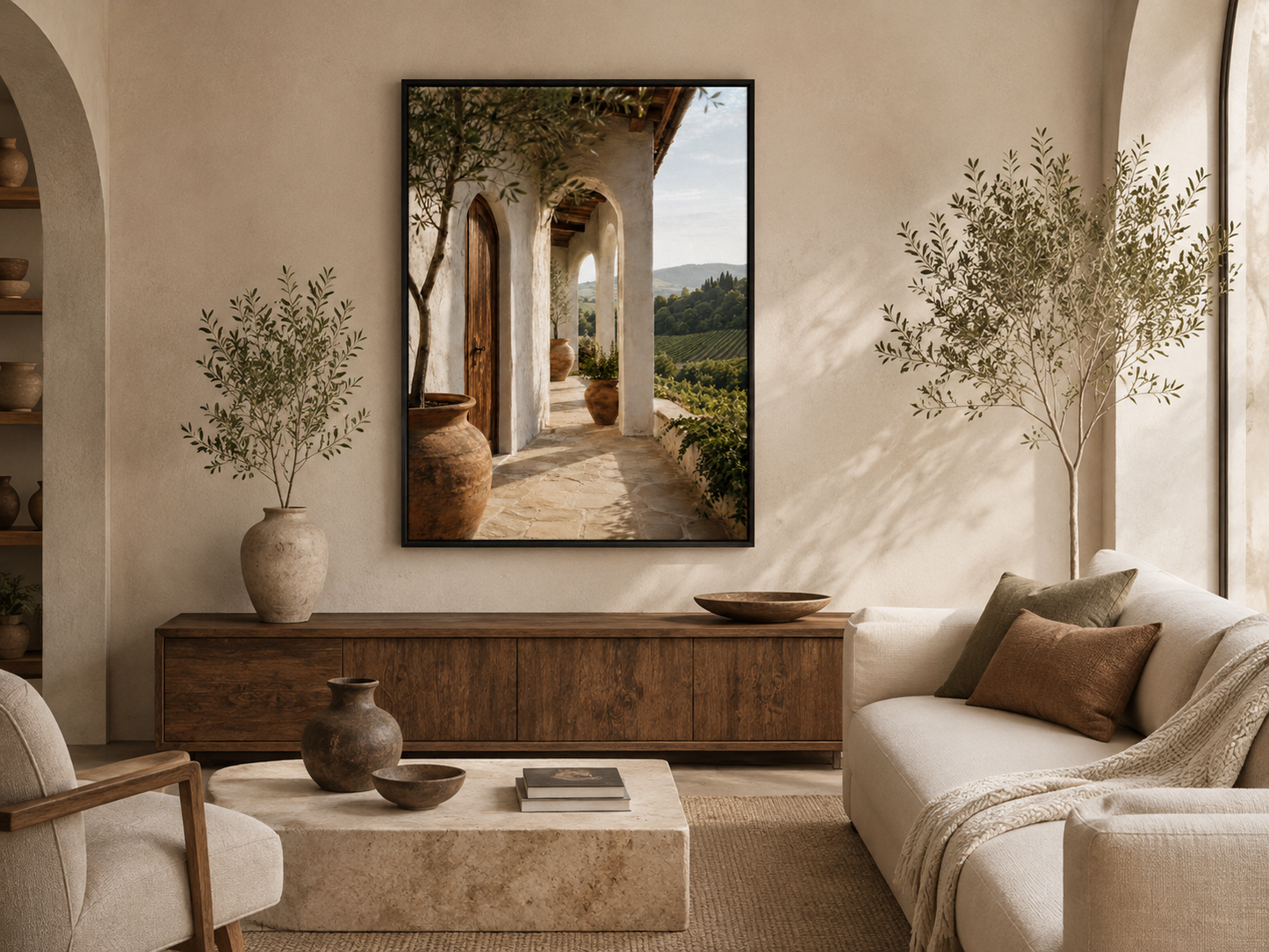 Quadro Paisagem Toscana com Vinhedos
