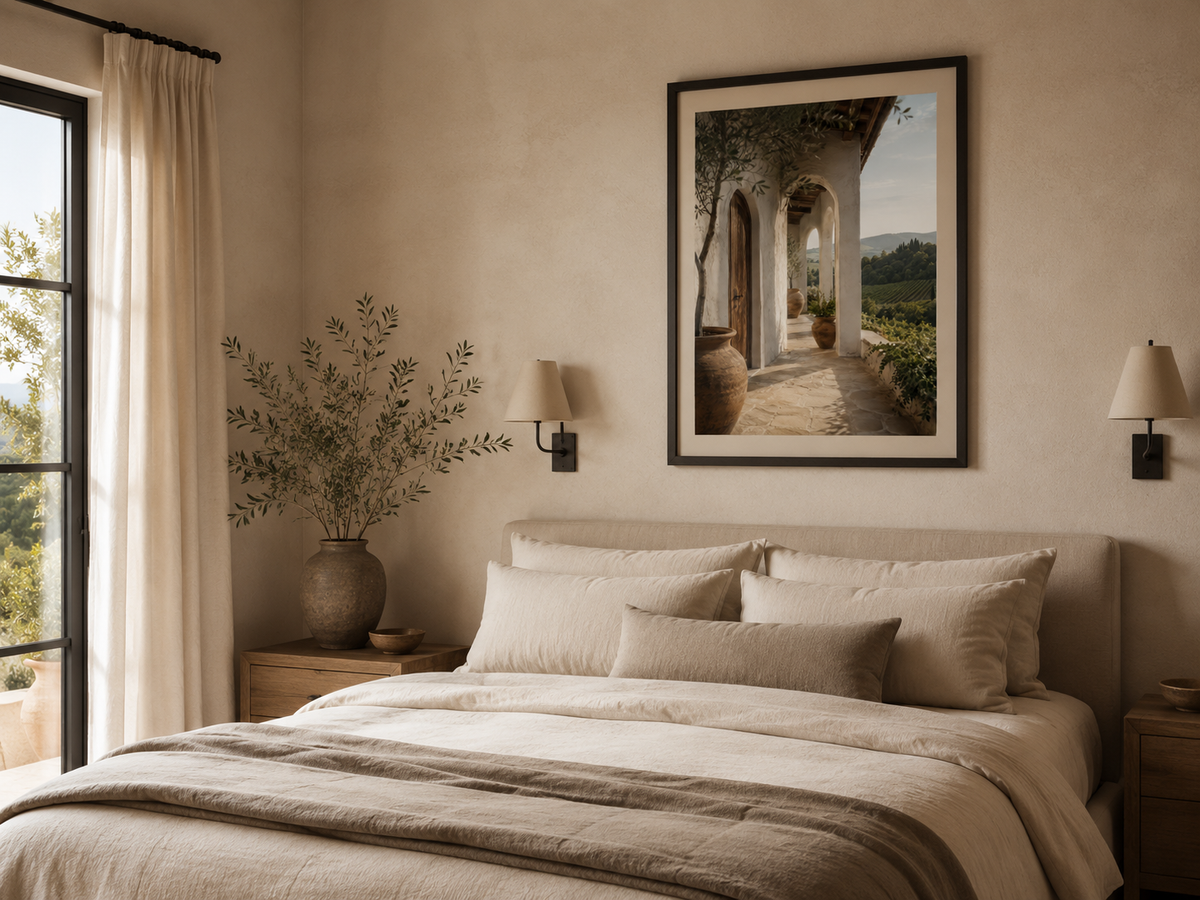 Quadro Paisagem Toscana com Vinhedos
