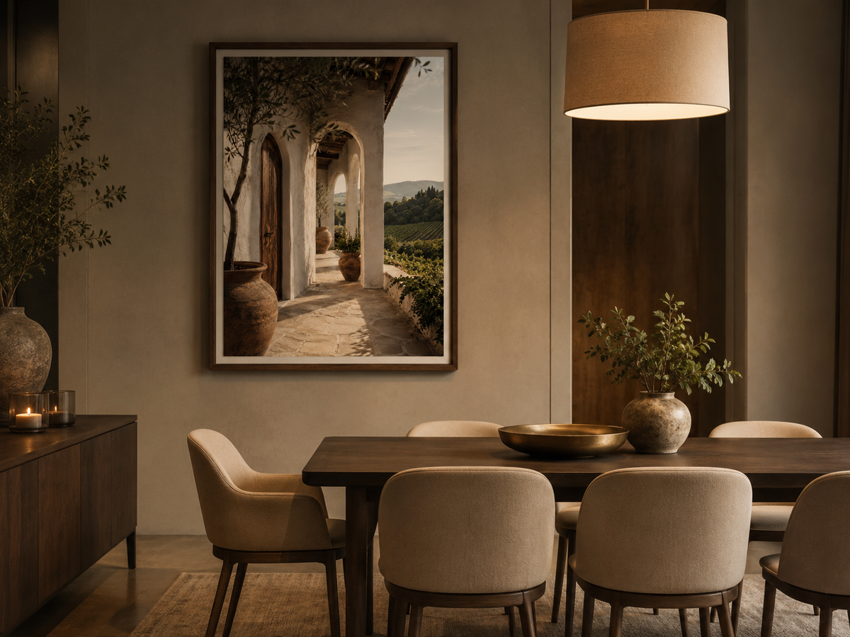 Quadro Paisagem Toscana com Vinhedos