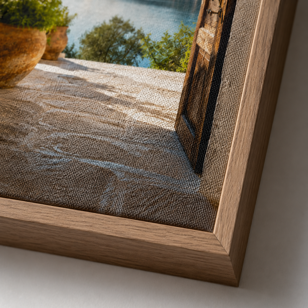 Quadro Vista Mediterrânea com Lago e Montanhas