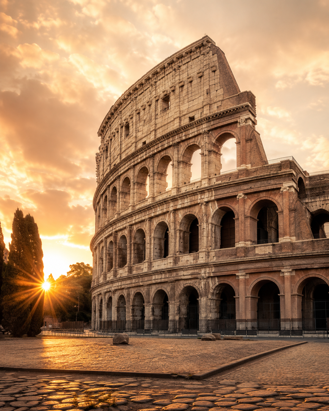 Quadro Coliseu de Roma ao Pôr do Sol
